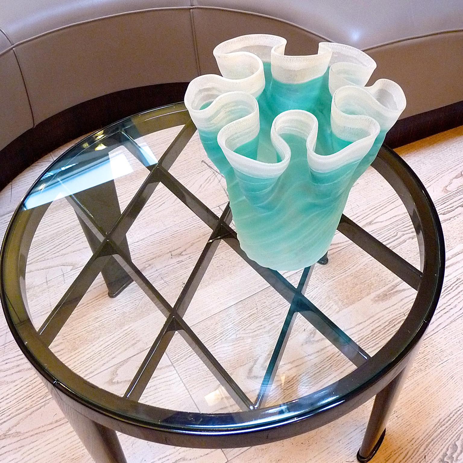 Vaso di Murano Cenedese Scavo Cartoccio molto grande della metà del secolo scorso In condizioni ottime in vendita a Bochum, NRW