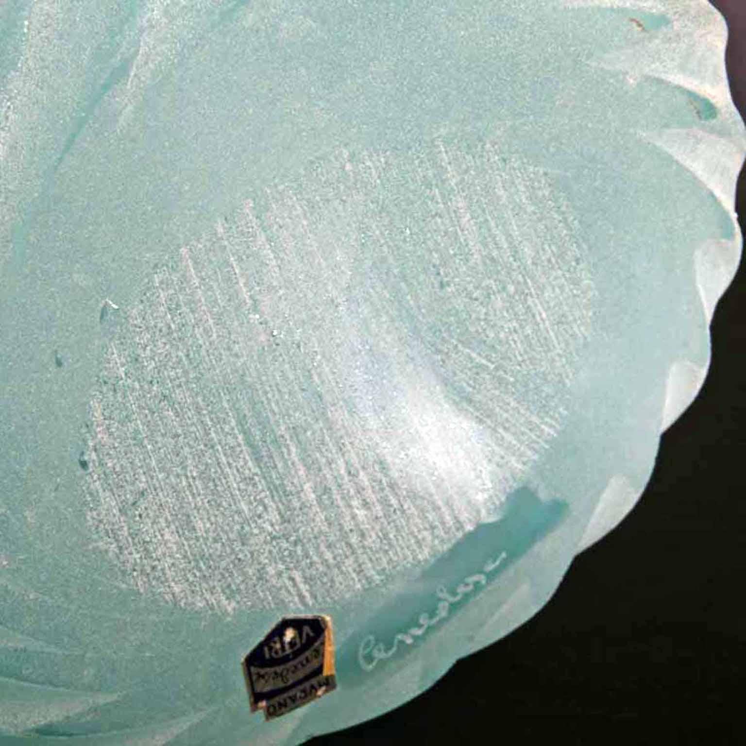 Vetro di Murano Vaso di Murano Cenedese Scavo Cartoccio molto grande della metà del secolo scorso in vendita