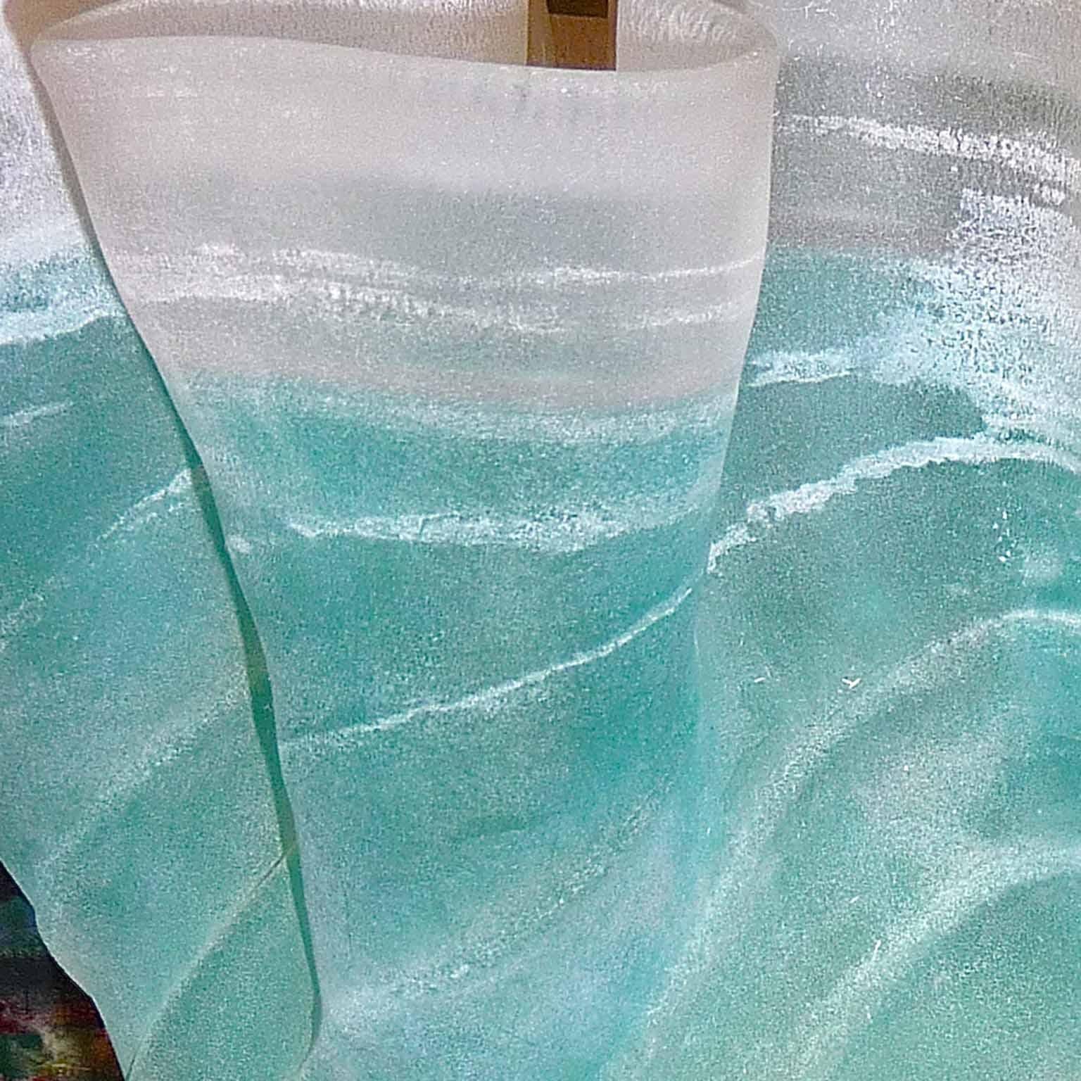 Vaso di Murano Cenedese Scavo Cartoccio molto grande della metà del secolo scorso in vendita 1