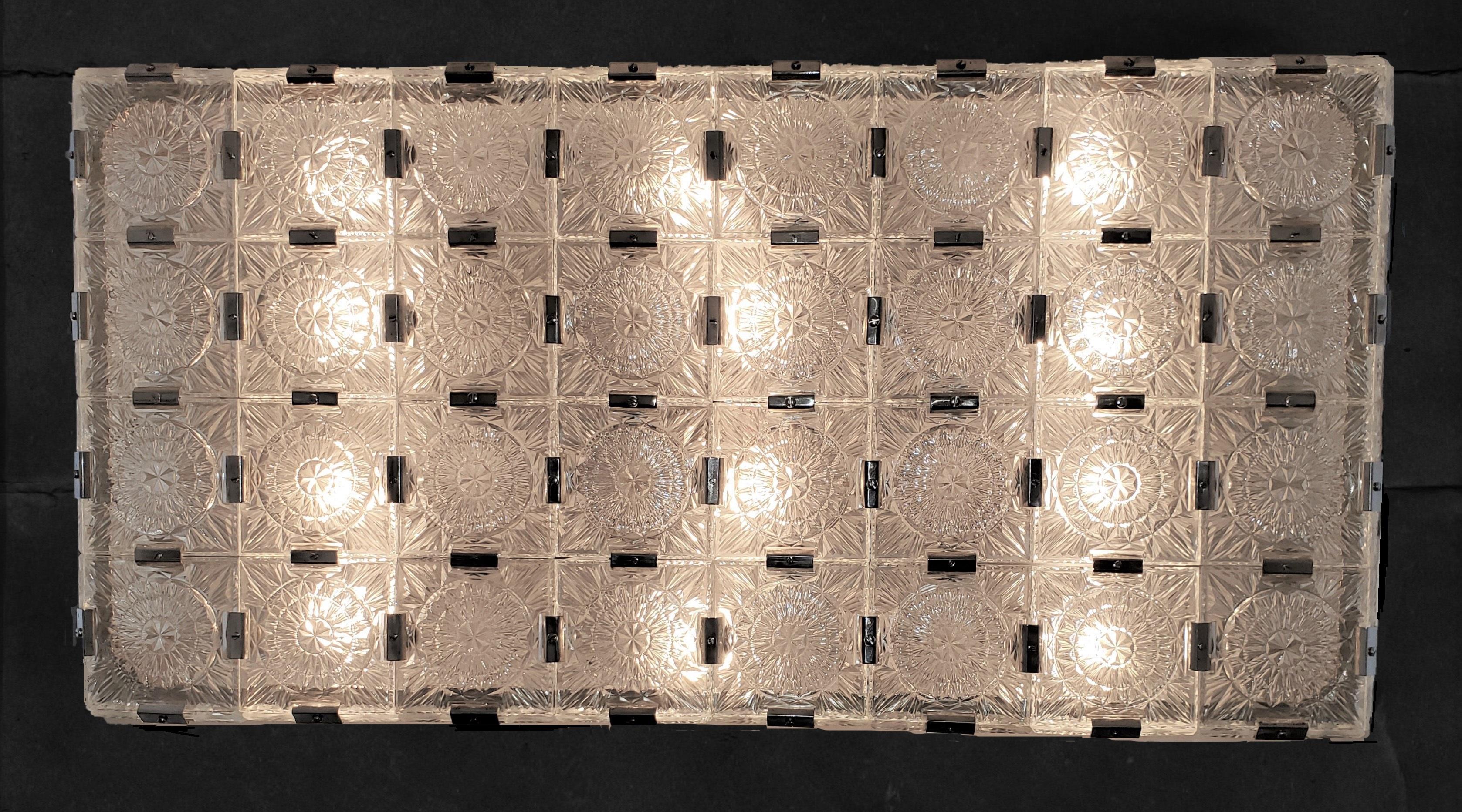nickel rectangular chandelier