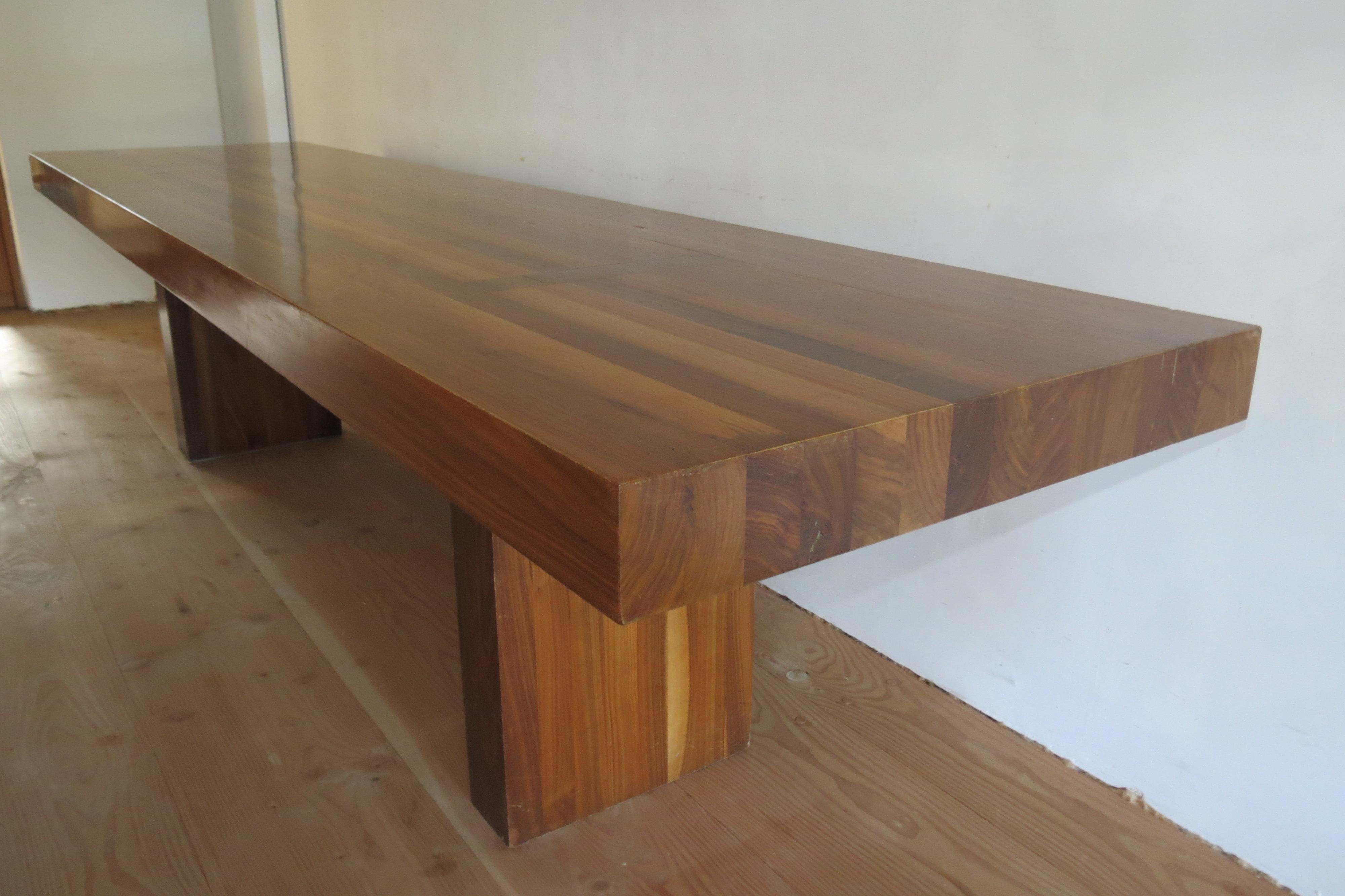 Mid-Century Modern Very Large Midcentury Design Walnut Dining Table in the style of Alan Peters