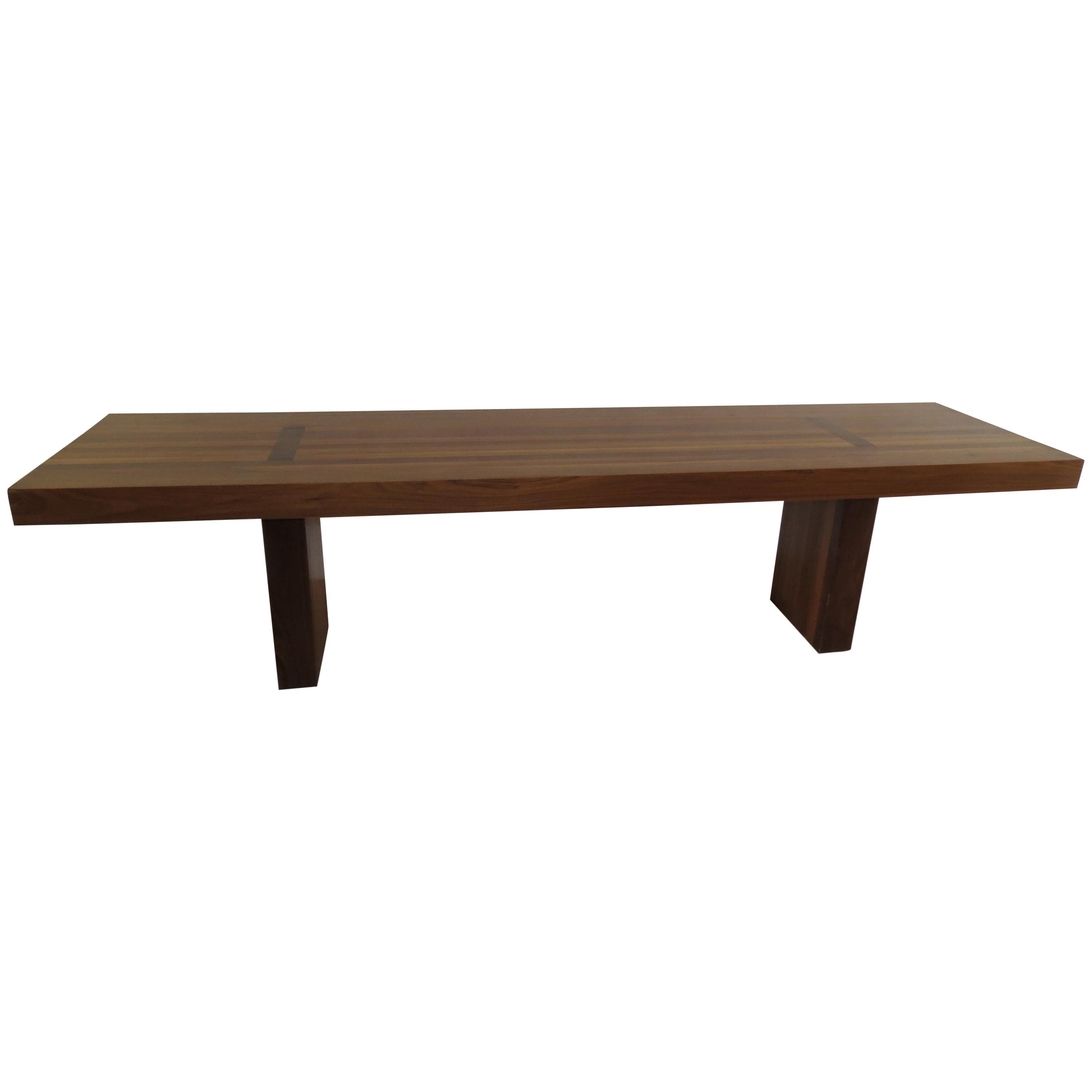 Very Large Midcentury Design Walnut Dining Table in the style of Alan Peters