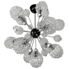 XXL  Mid Century  Starburst Pendant Light,  Glass, Stilnovo Style