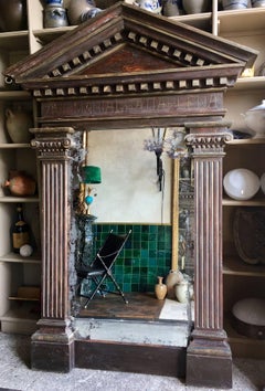 Very Large Mirror in Antique Decorative Architectural Frame