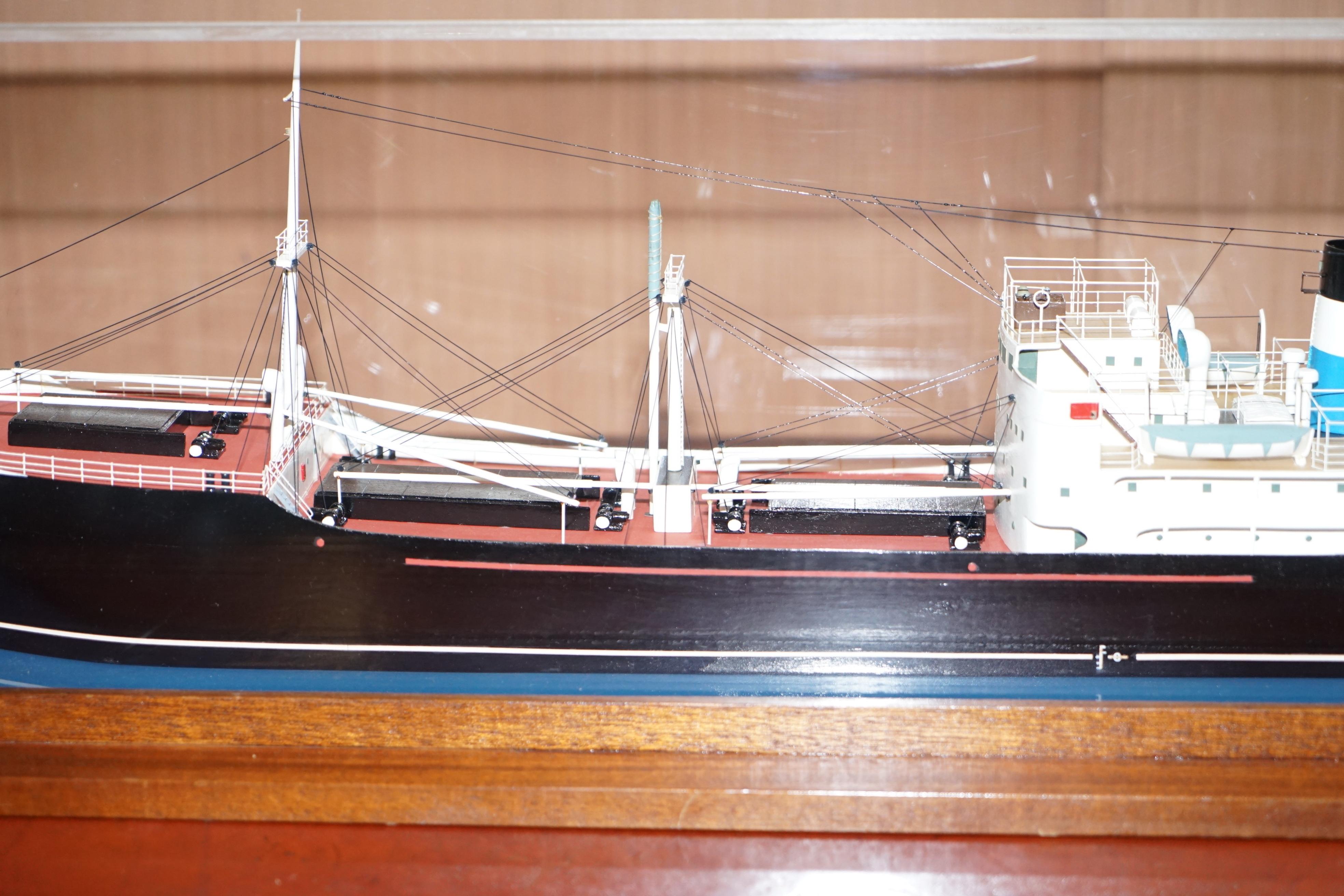 English Very Large Model of the MV Ronsard Liverpool Cargo Ship 1957-1981 Display Piece