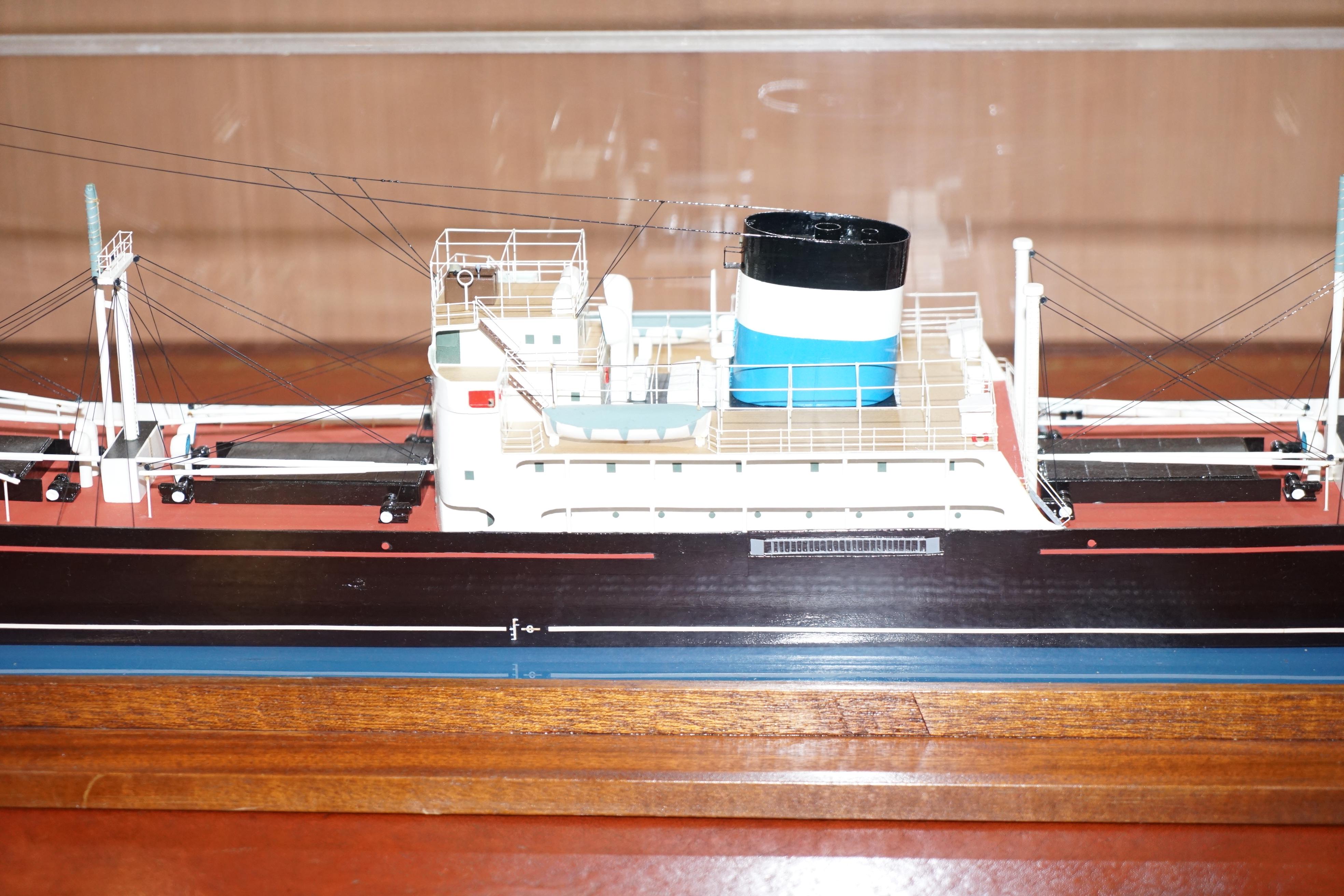Hand-Crafted Very Large Model of the MV Ronsard Liverpool Cargo Ship 1957-1981 Display Piece