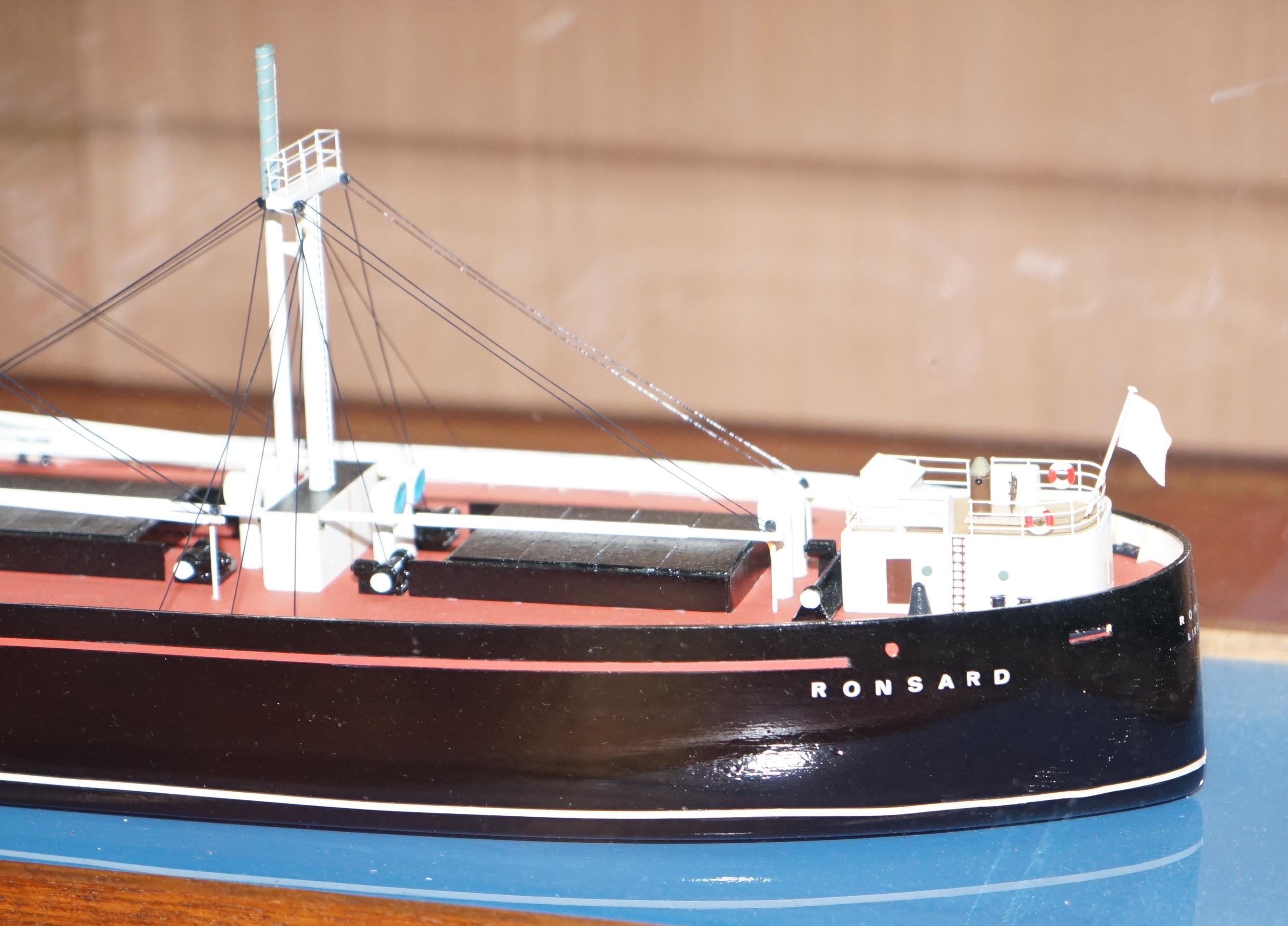 20th Century Very Large Model of the MV Ronsard Liverpool Cargo Ship 1957-1981 Display Piece
