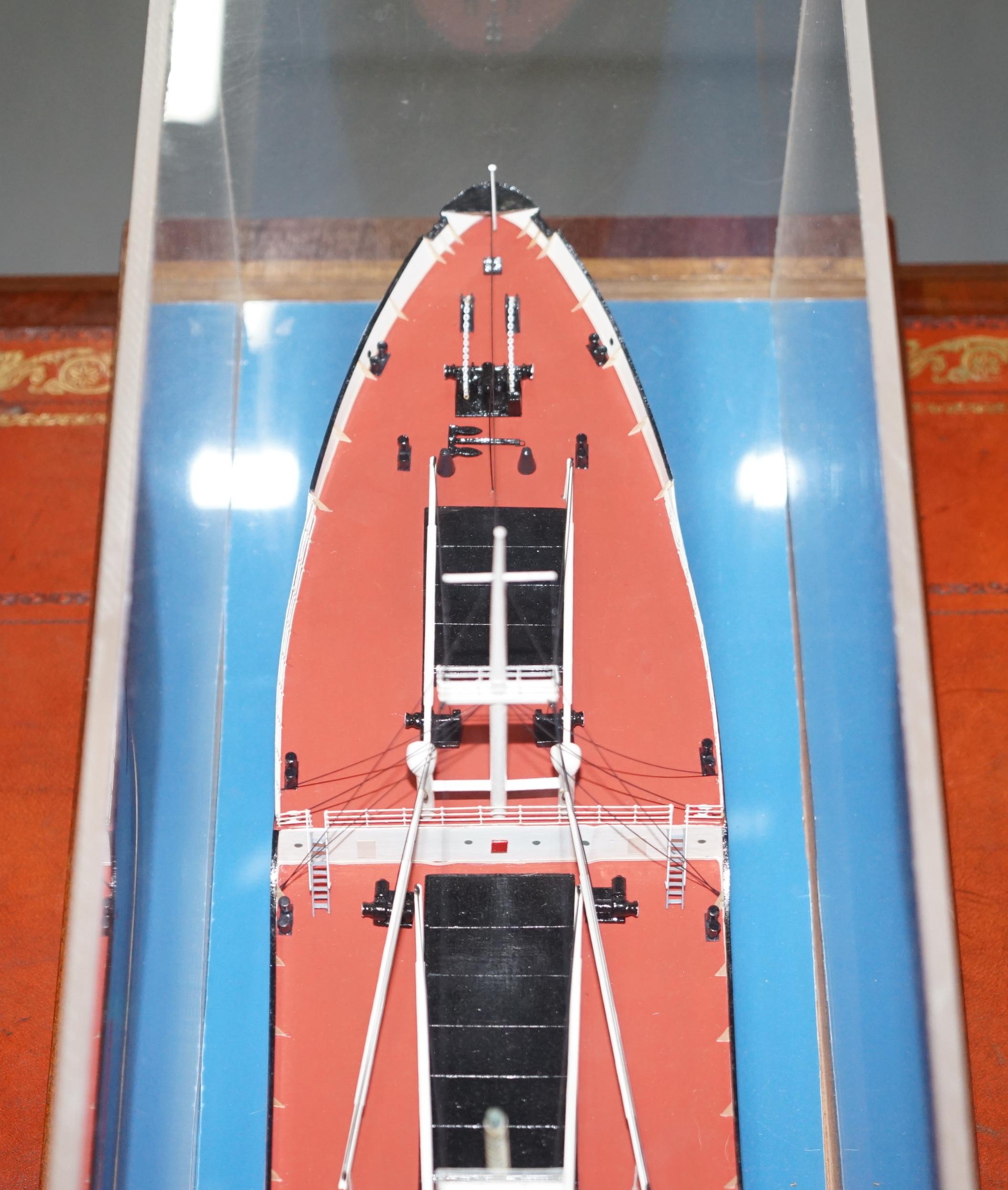 Oak Very Large Model of the MV Ronsard Liverpool Cargo Ship 1957-1981 Display Piece