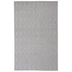 Very Large Modern Scandinavian Flat-Weave Rug with All-Over Rectangular Design