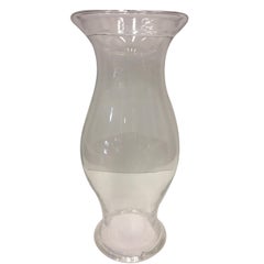 Très grand vase monumental anglais ancien en verre soufflé de type Hurricane