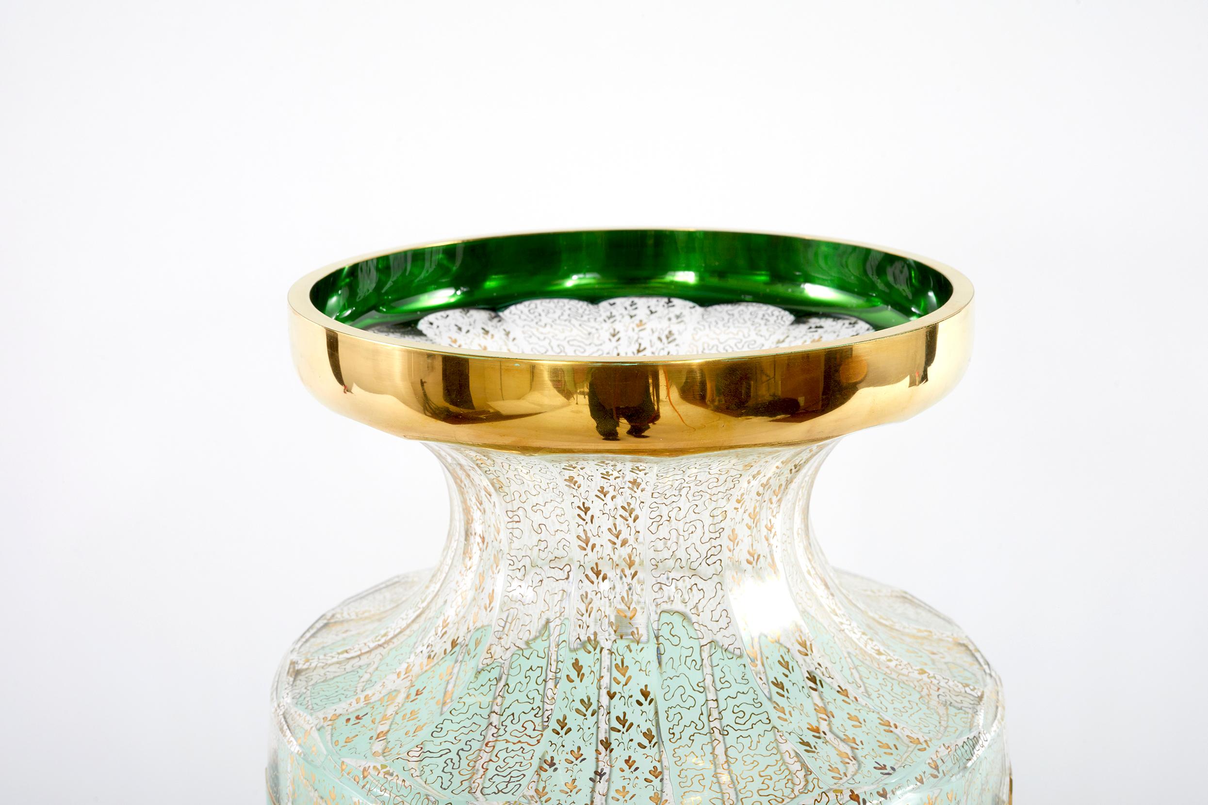 Sehr große Moser Glas Dekorative Vase / Pieces (Mitte des 20. Jahrhunderts) im Angebot