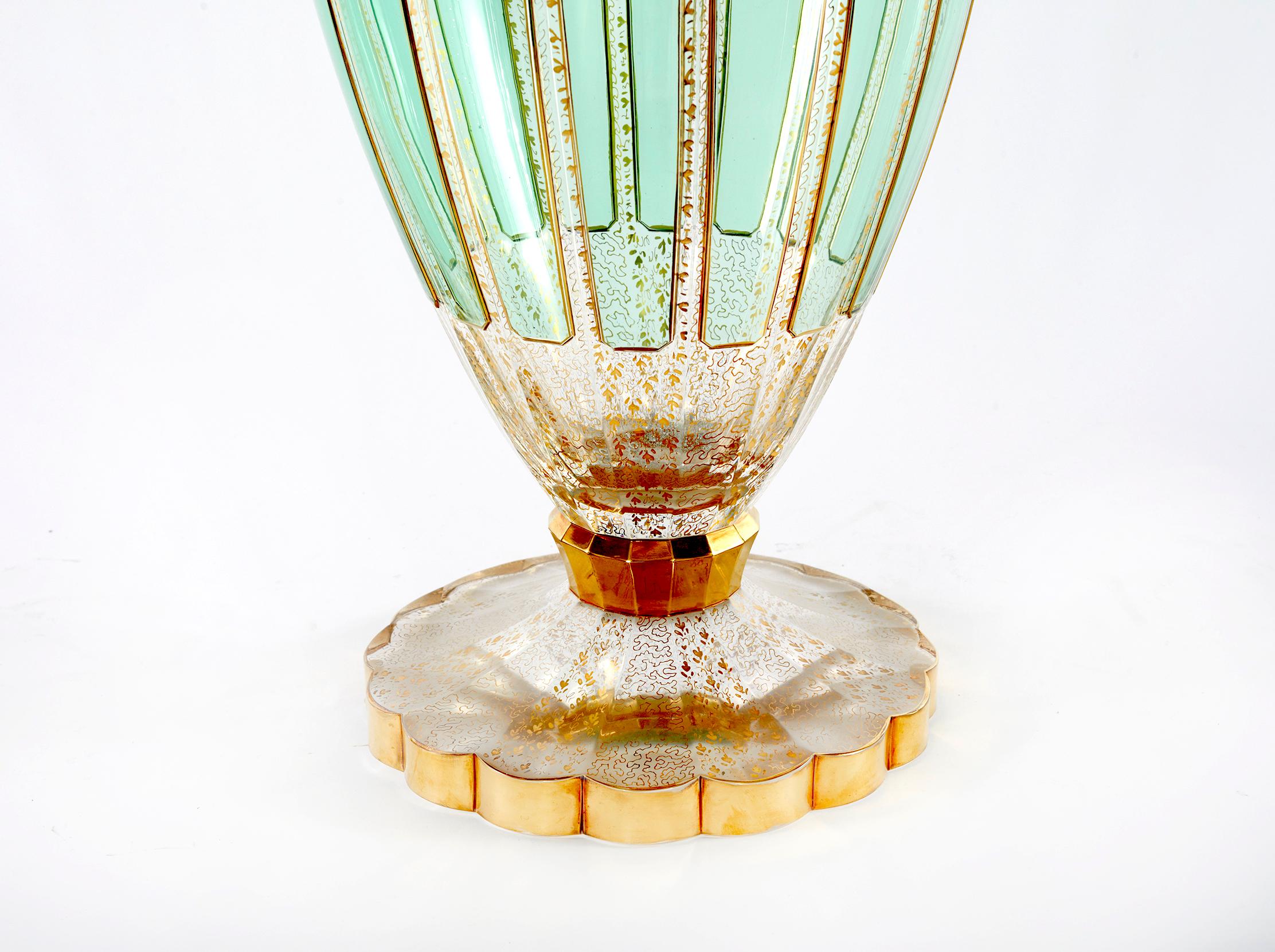 Mid-20th Century Very Large Moser Glass Decorative Vase / Piece For Sale