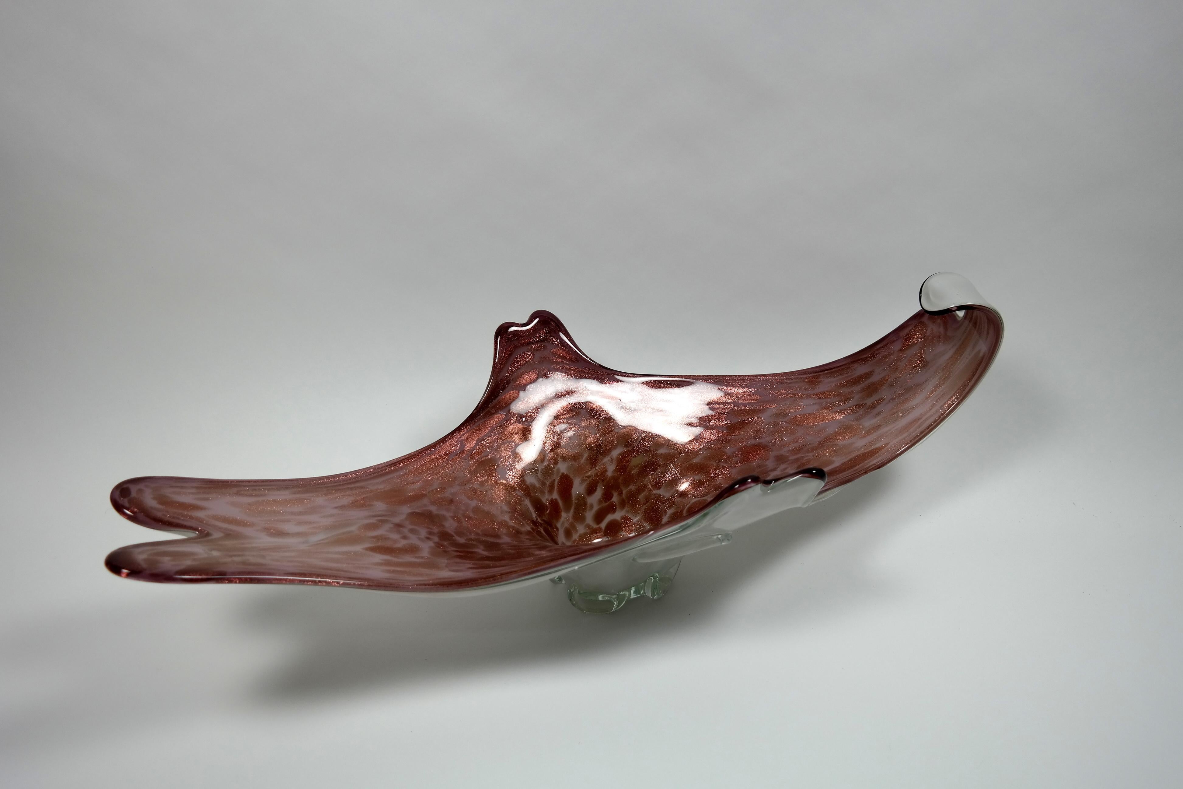 Sehr große Schale aus Murano-Glas, 1960er Jahre (Glaskunst) im Angebot