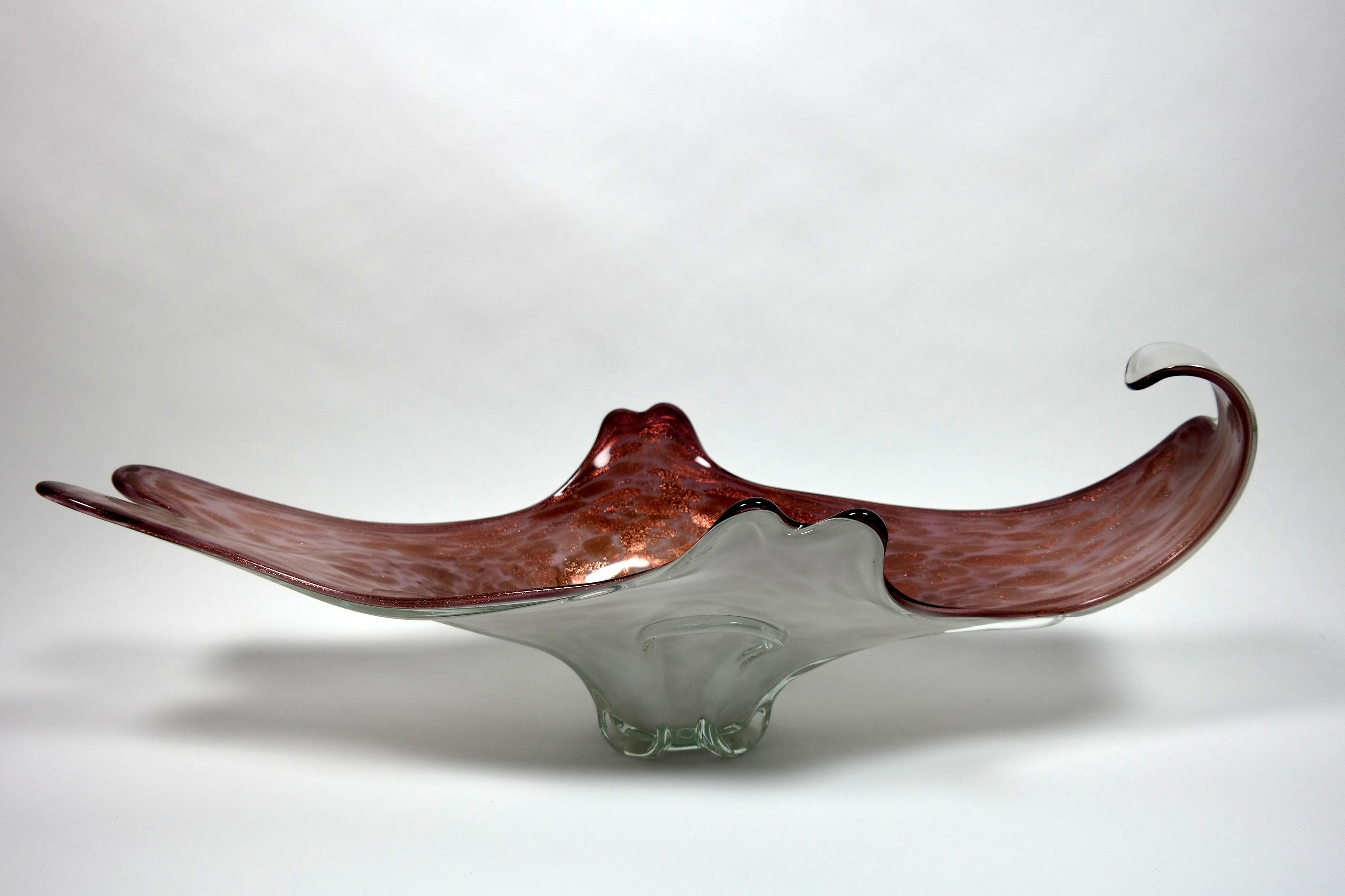 Sehr große Schale aus Murano-Glas, 1960er Jahre im Angebot 1