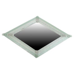 Vintage Very Large Murano Glass Diamond Shaped Mirror. 20th C.