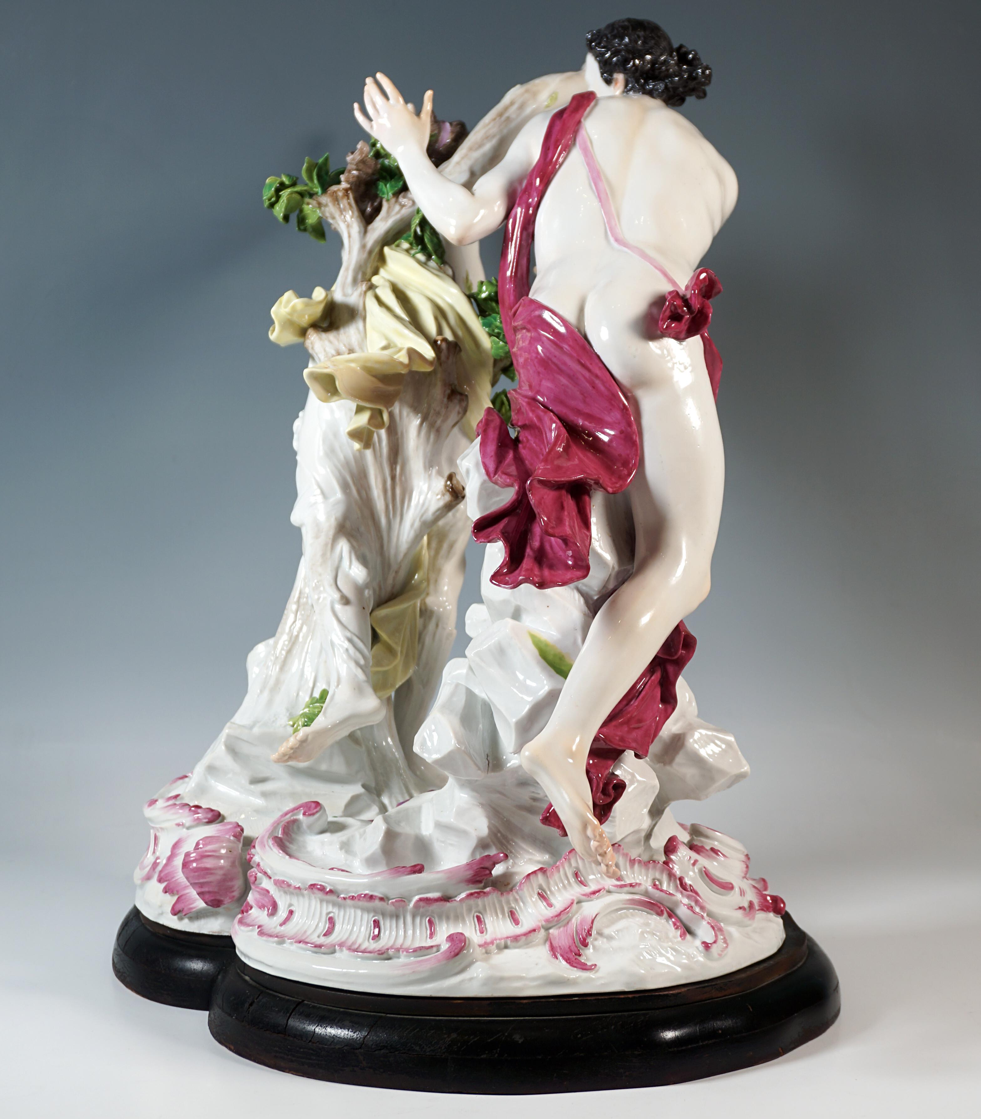Baroque Très grand groupe mythologique de Meissen 'Apollo & Daphne' par J.J. Kaendler, C.I.C. 1860 en vente