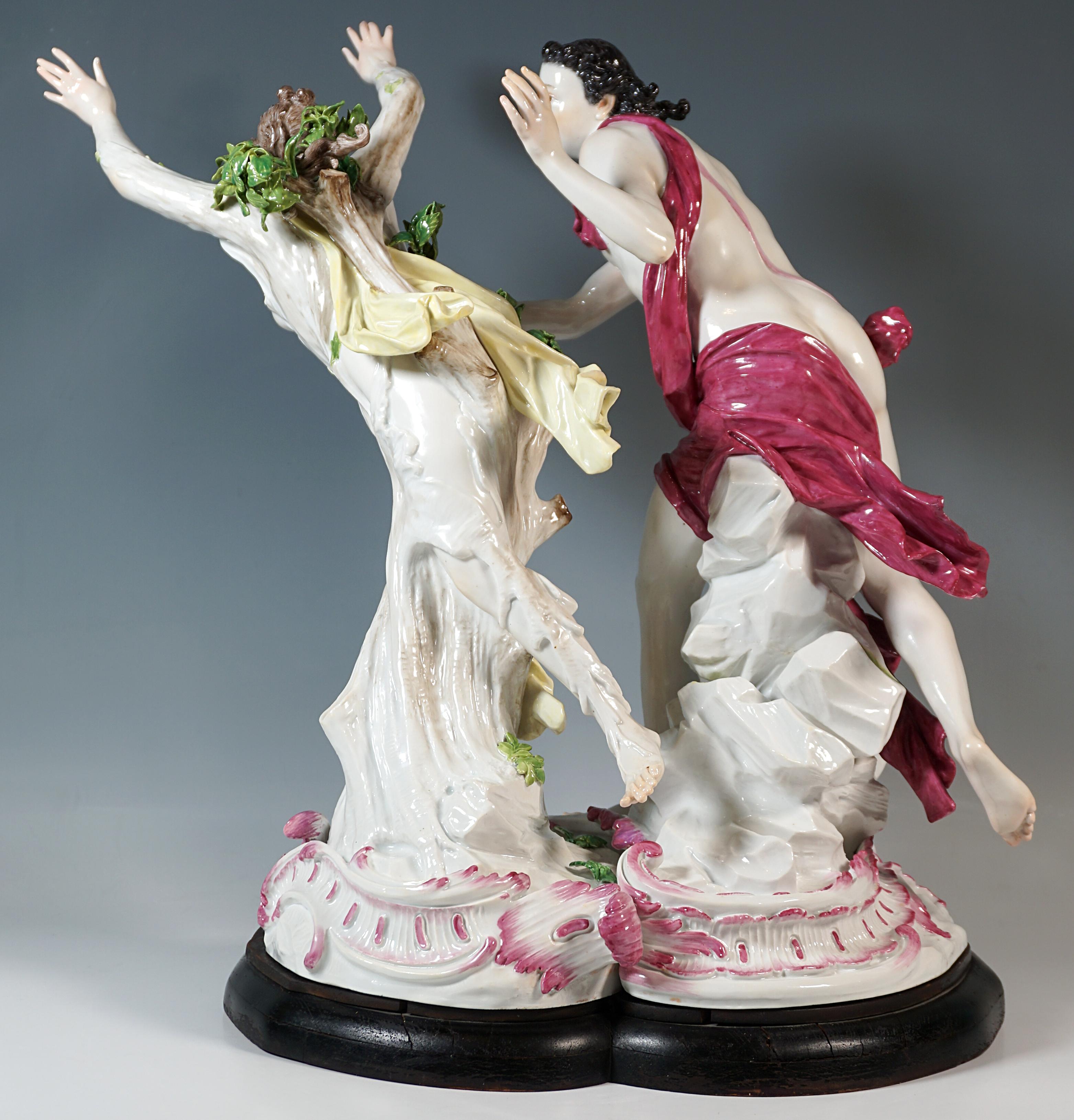 Allemand Très grand groupe mythologique de Meissen 'Apollo & Daphne' par J.J. Kaendler, C.I.C. 1860 en vente