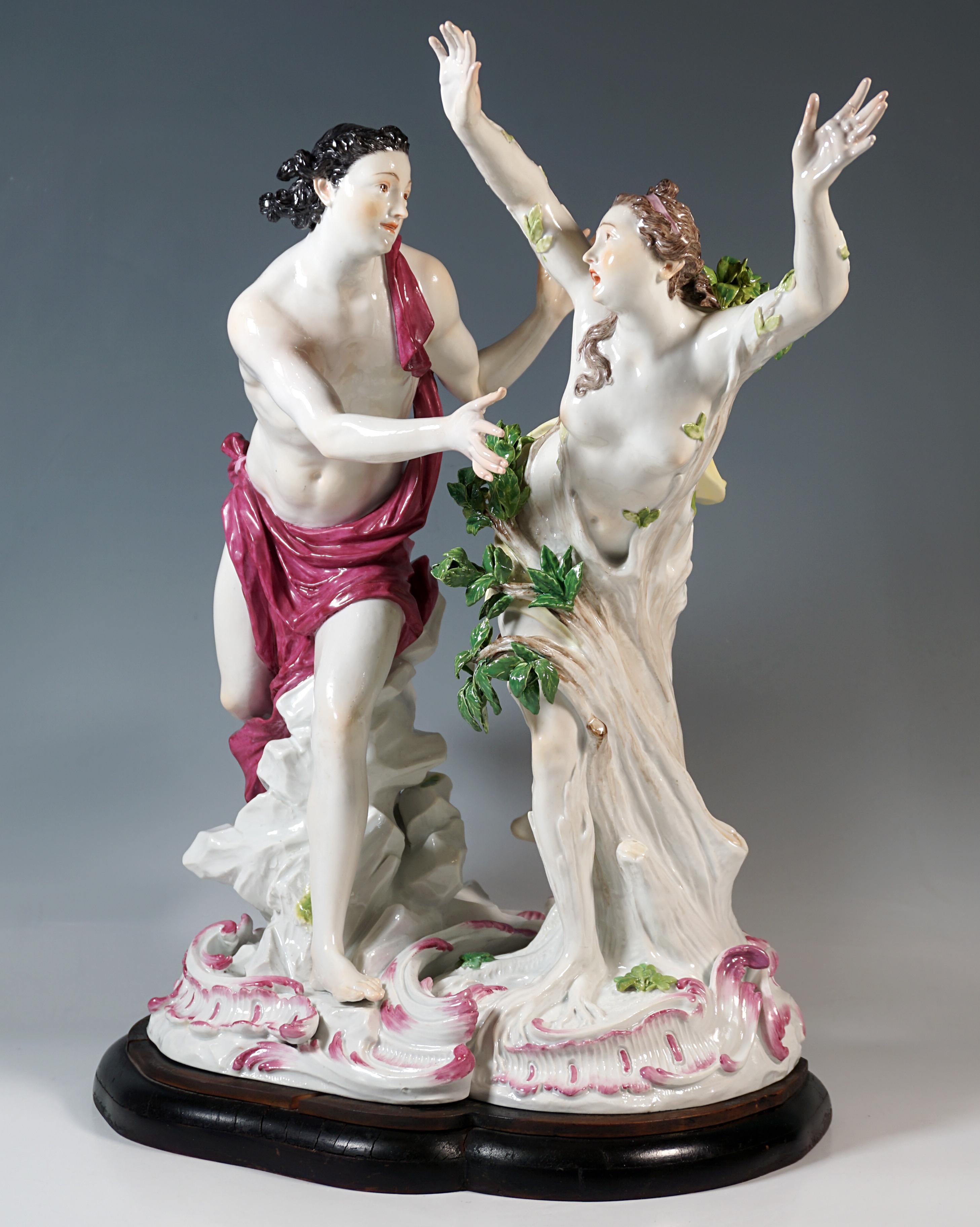 Très grand groupe mythologique de Meissen 'Apollo & Daphne' par J.J. Kaendler, C.I.C. 1860 Bon état - En vente à Vienna, AT