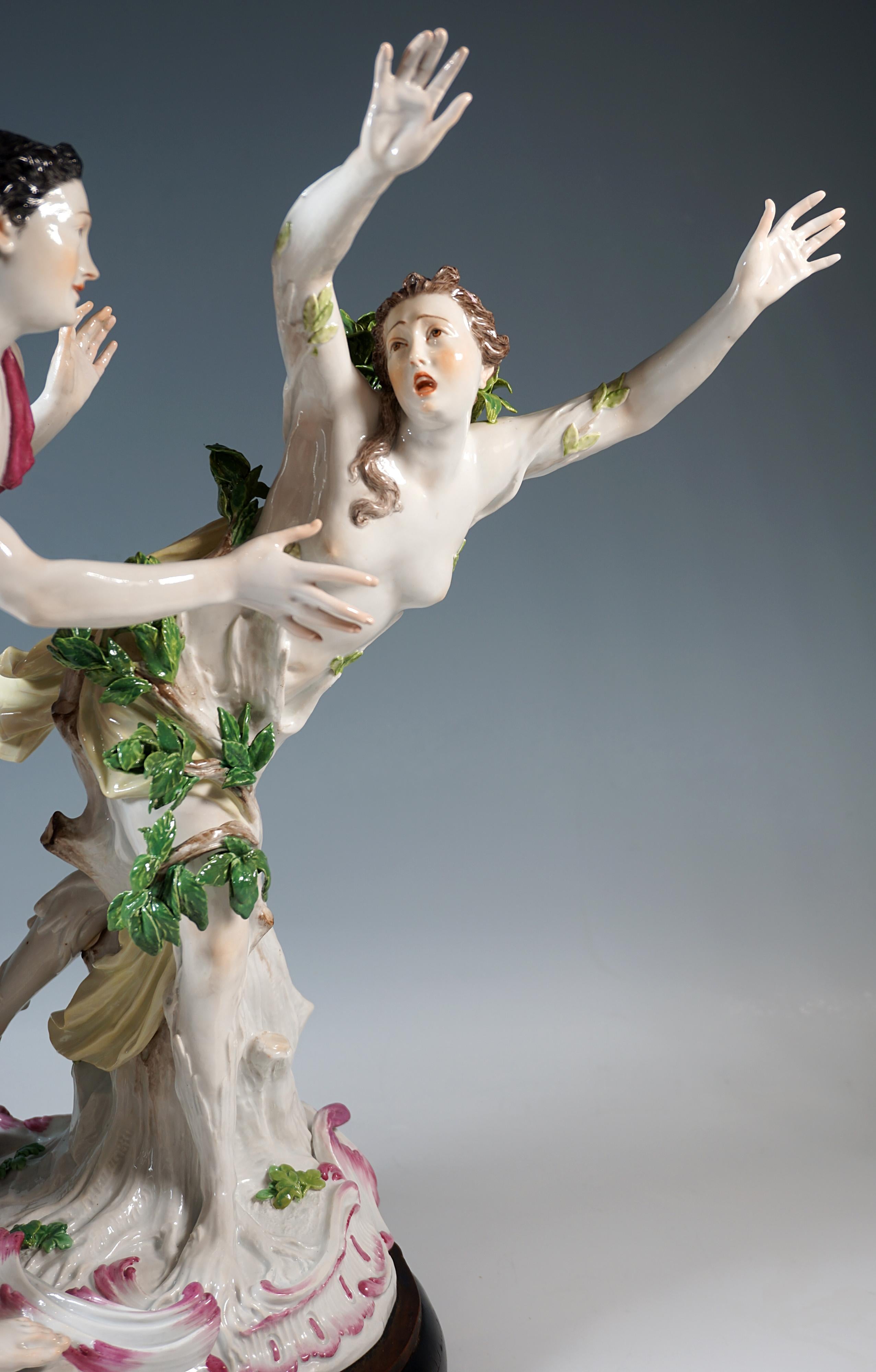 XIXe siècle Très grand groupe mythologique de Meissen 'Apollo & Daphne' par J.J. Kaendler, C.I.C. 1860 en vente