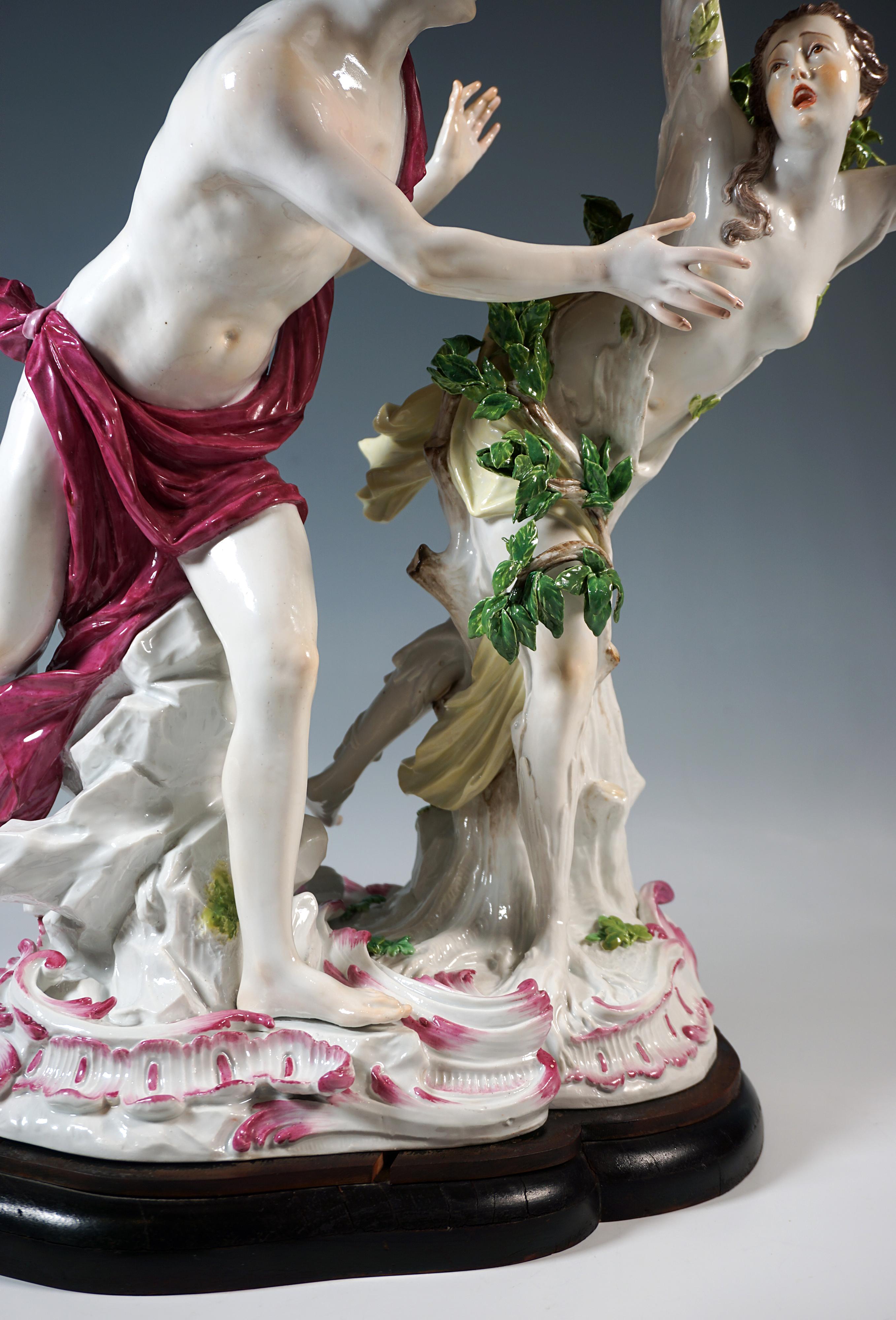 Très grand groupe mythologique de Meissen 'Apollo & Daphne' par J.J. Kaendler, C.I.C. 1860 en vente 1