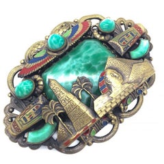 Very Large Neiger Brothers Gablonz Vintage Brooch Egyptian Revival 1920s