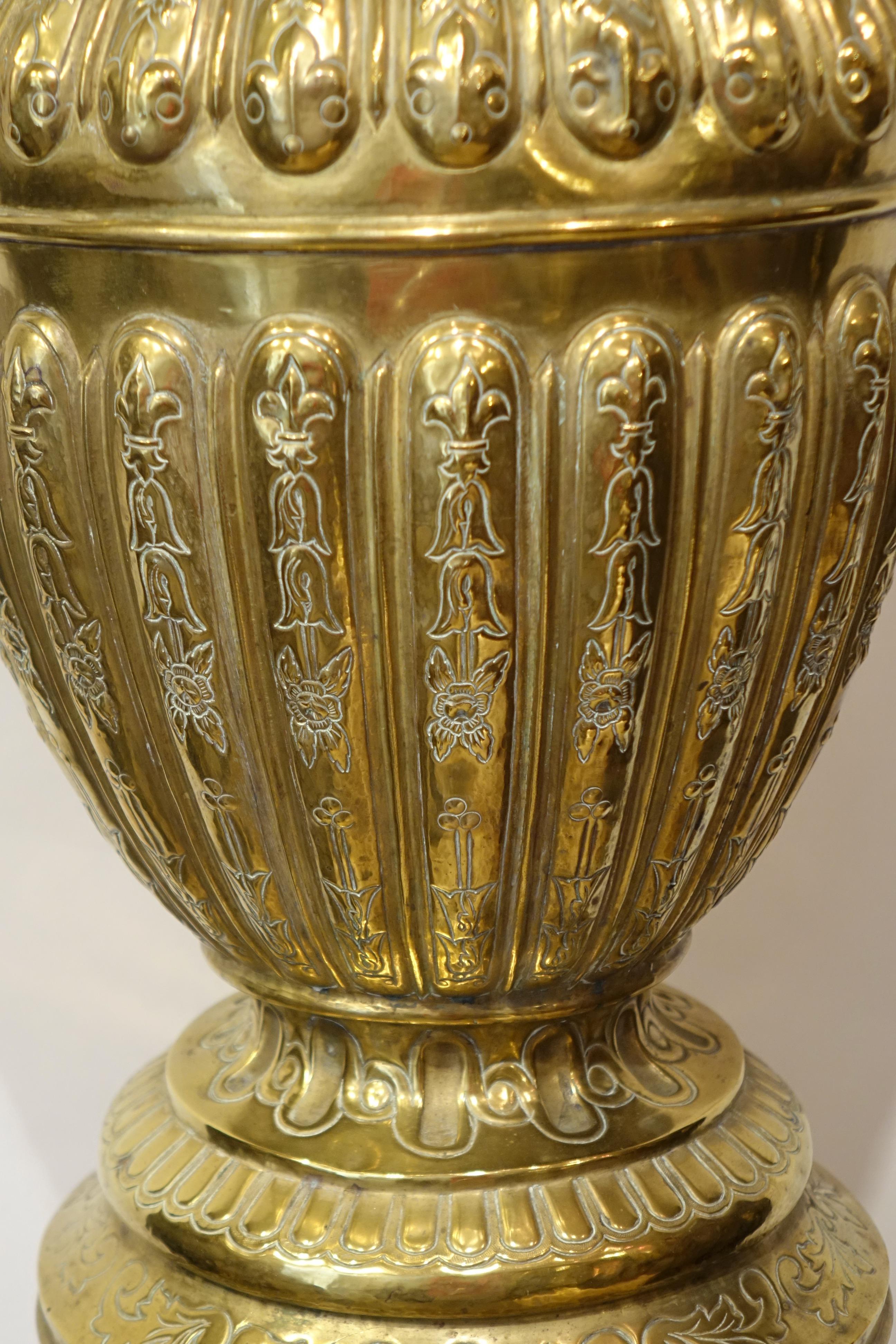 Hand-Crafted Very large Neo-Renaissance Brass Ewer, 1880 For Sale