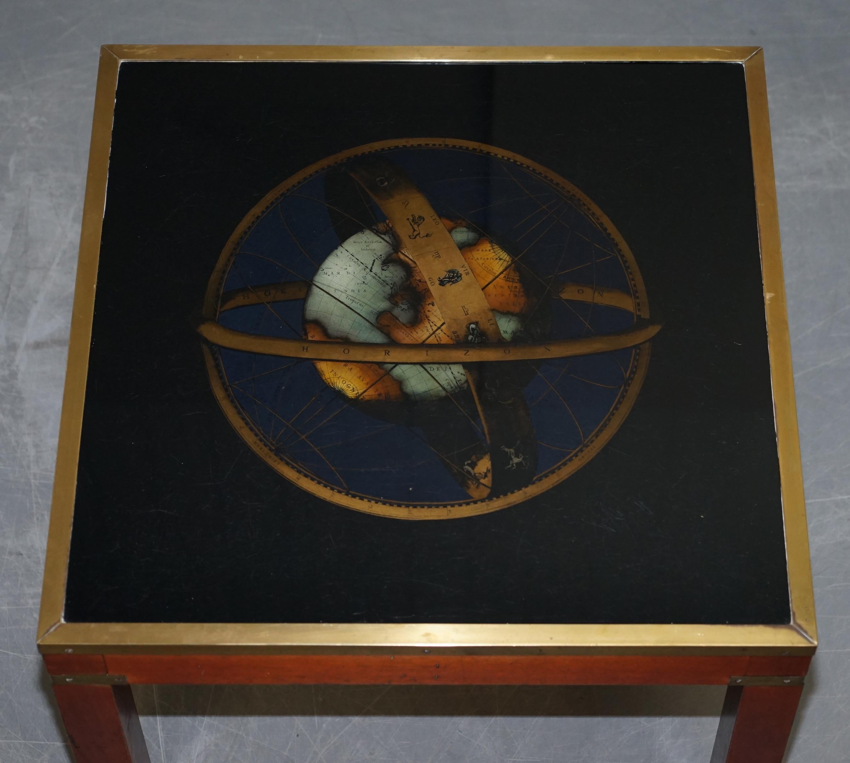 Very Large Nest of Three Tables with Rare Zodiac Astrology Maps to the Top For Sale 1