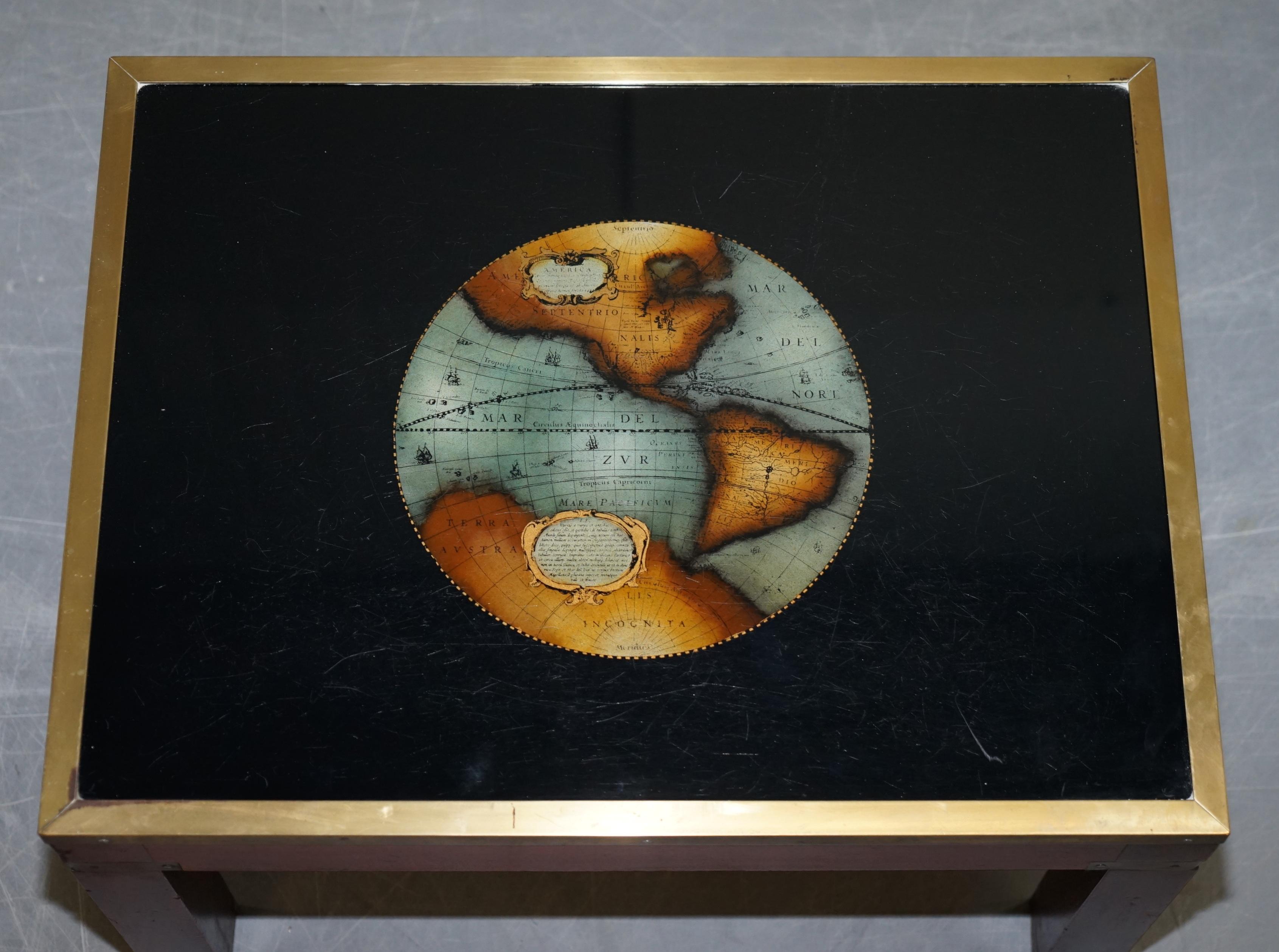 Very Large Nest of Three Tables with Rare Zodiac Astrology Maps to the Top For Sale 6