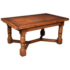 Very Large Oak Draw Leaf Refectory Table