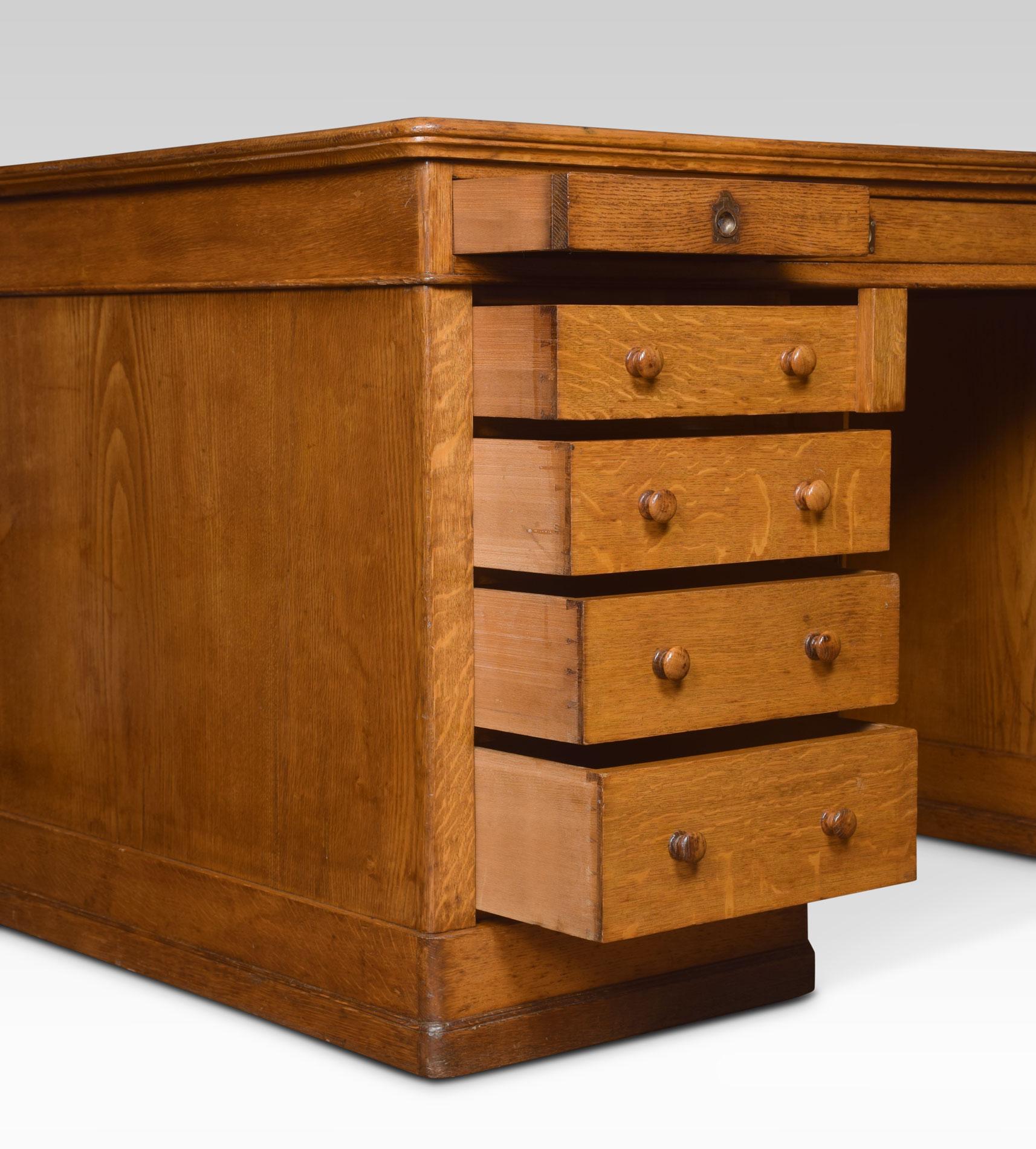 Very Large Oak Partners Library Desk 4