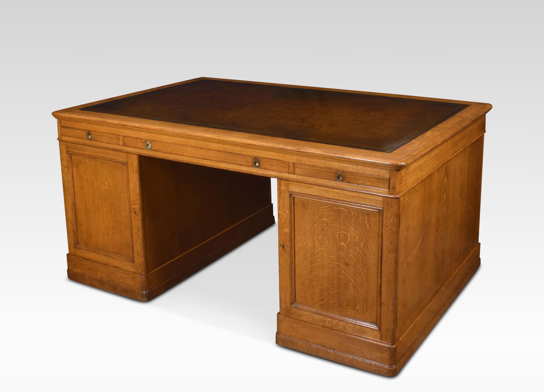 Very Large Oak Partners Library Desk 6