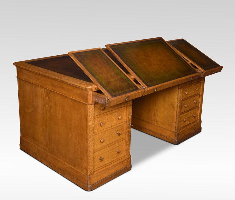 Very Large Oak Partners Library Desk For Sale at 1stDibs
