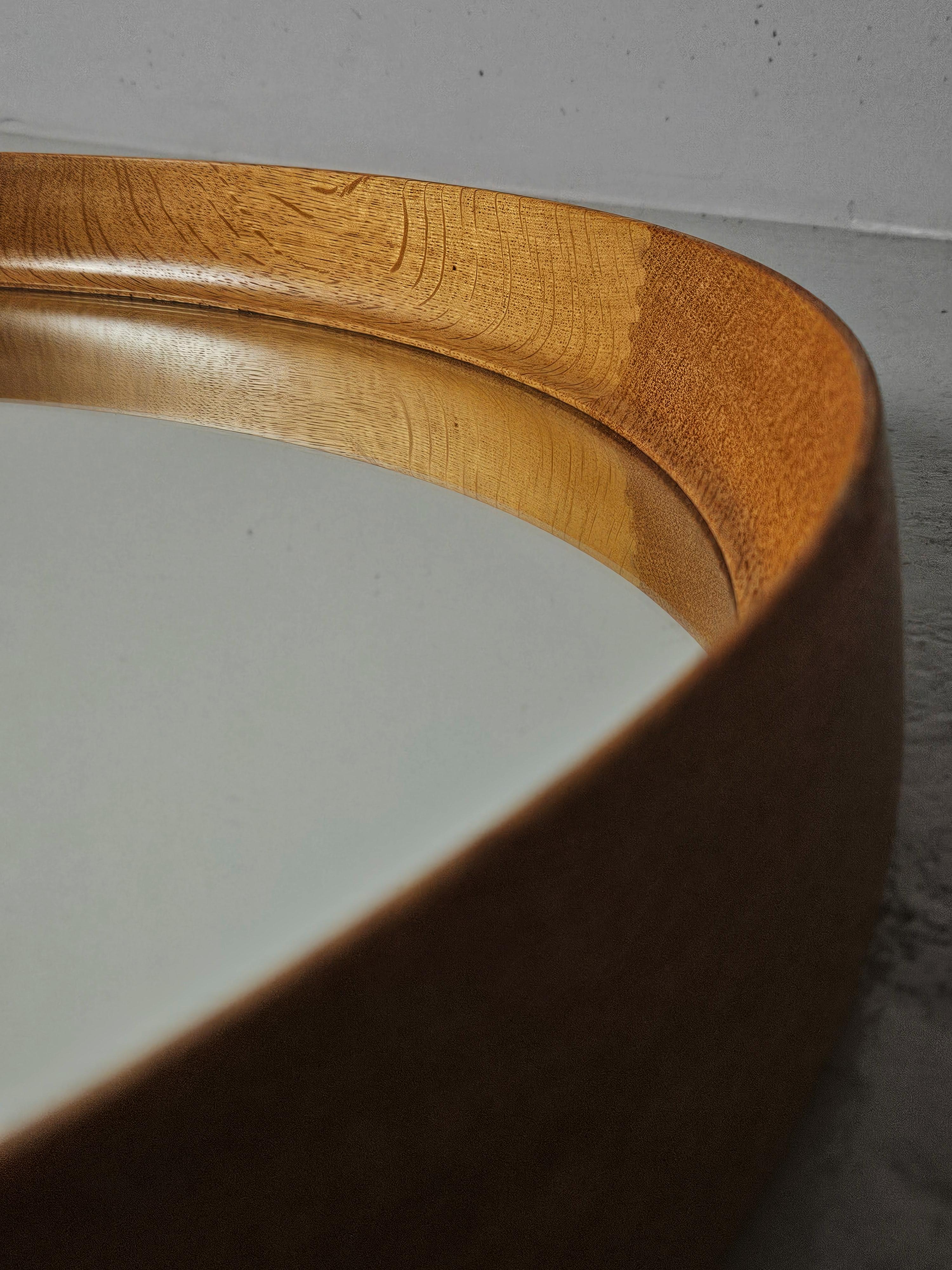 Mirror Very large oak wall mirror by Uno & Östen Kristiansson for Luxus, Sweden, 1960s For Sale