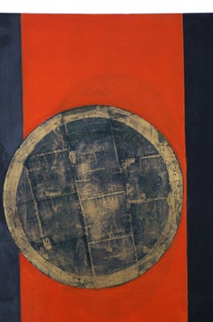 Very Large Oil on Canvas Painting Artwork Manner Circle of Terry Frost