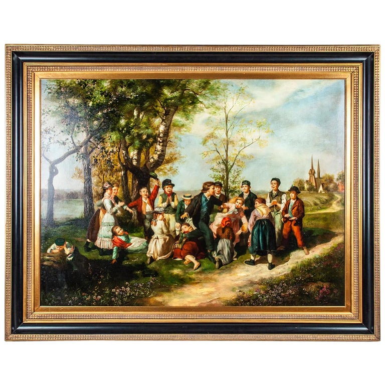 Very Large Old Master Wood Framed Oil / Canvas Painting For Sale