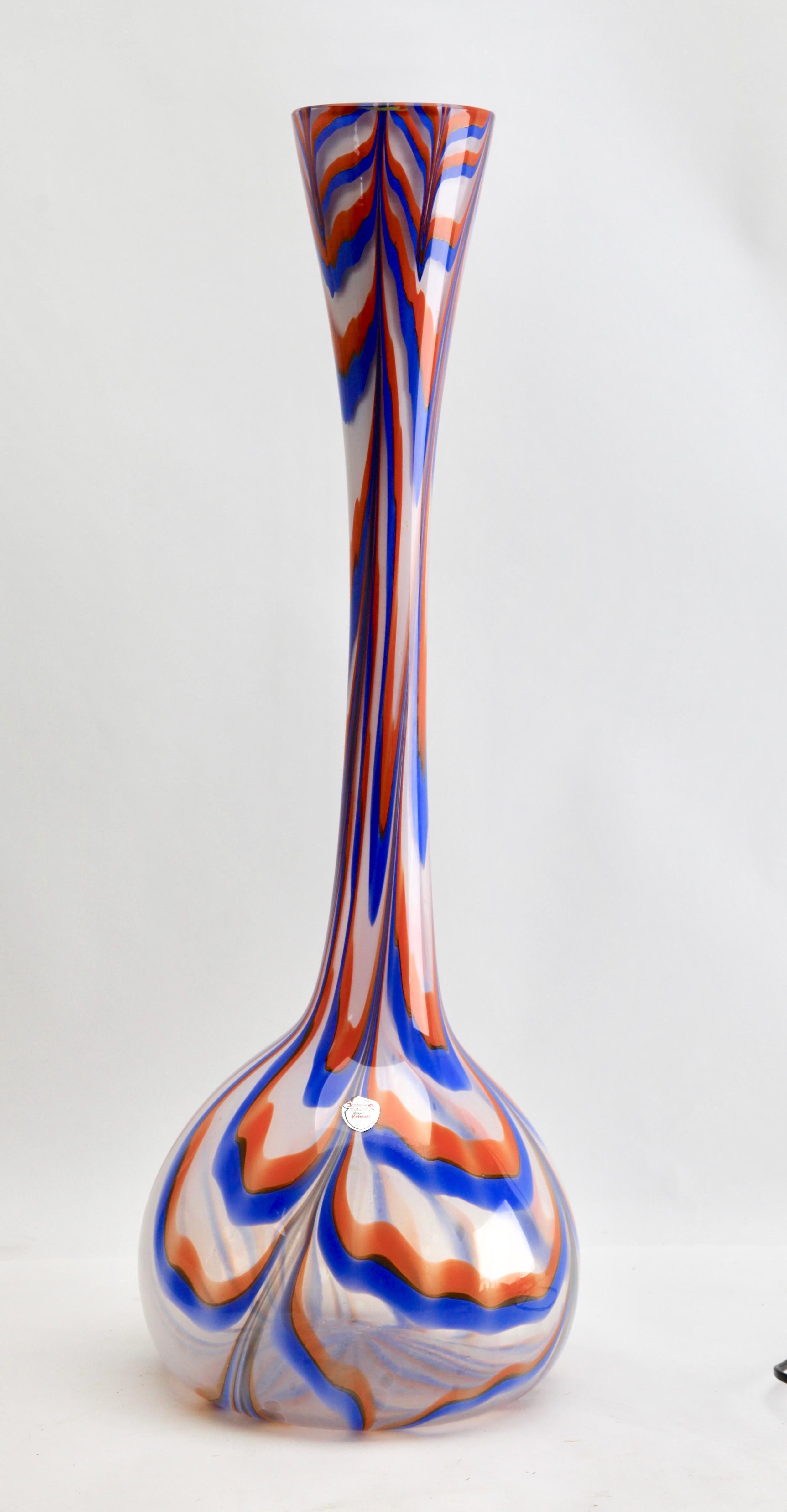 Vaso a cipolla molto grande in vetro marmorizzato di Joska con etichetta, Germania, anni '60 In condizioni buone in vendita a Verviers, BE