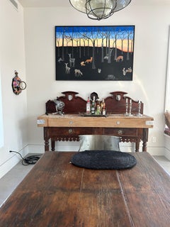 Very Large Original Framed Diptych Painting Titled Dawn