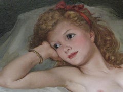 Very Large Original Handpainted Oil on Canvas of a Nude by Maria Szantho