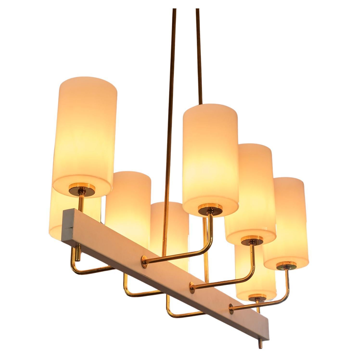 Very Large Paavo Tynell for Idman Monumental Chandelier in Brass 155cm/61in For Sale