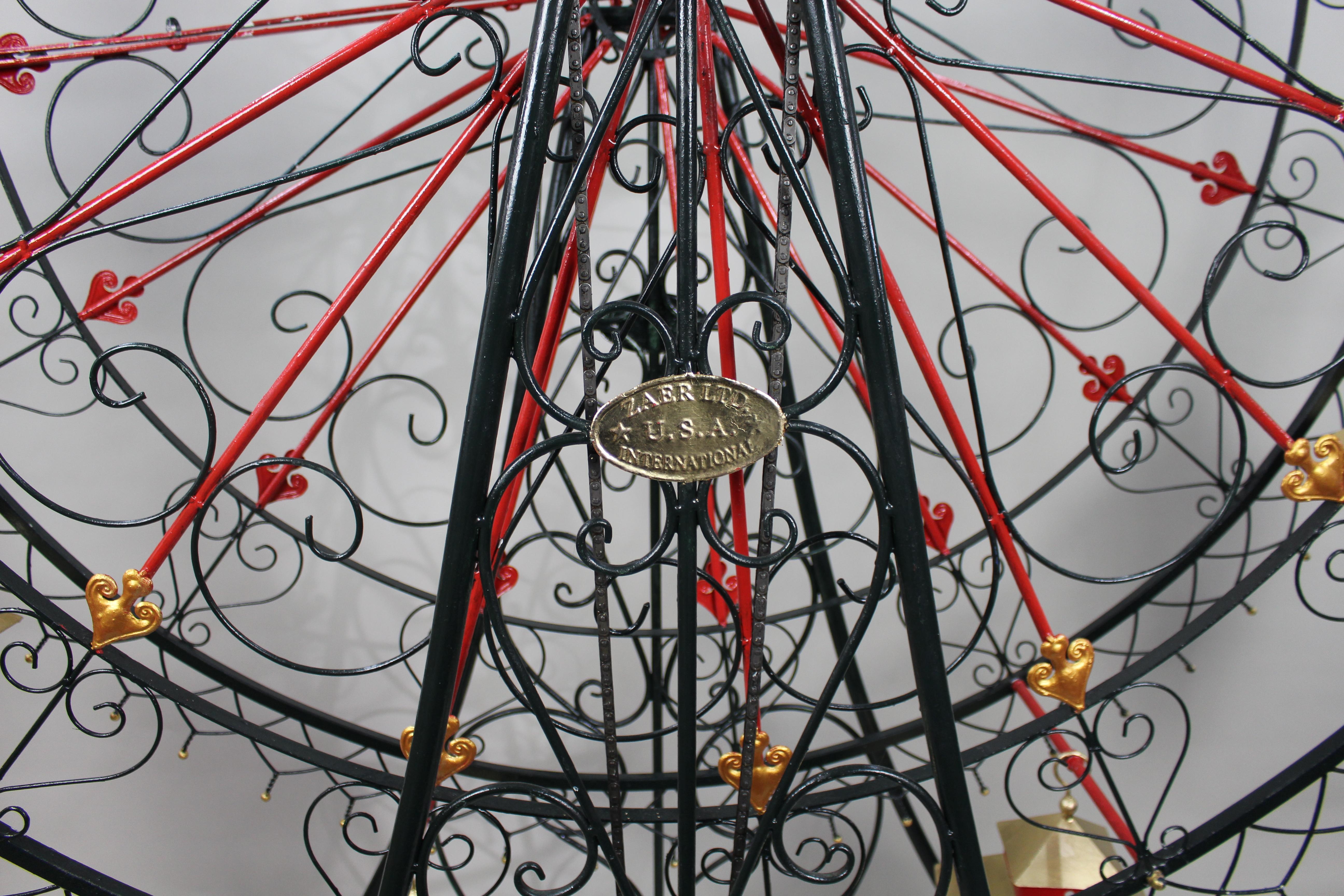 Sehr großes bemaltes und vergoldetes Metall-Riesenrad mit Laternen (20. Jahrhundert) im Angebot