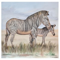 Very Large Painting of Zebra Signed Bottalico