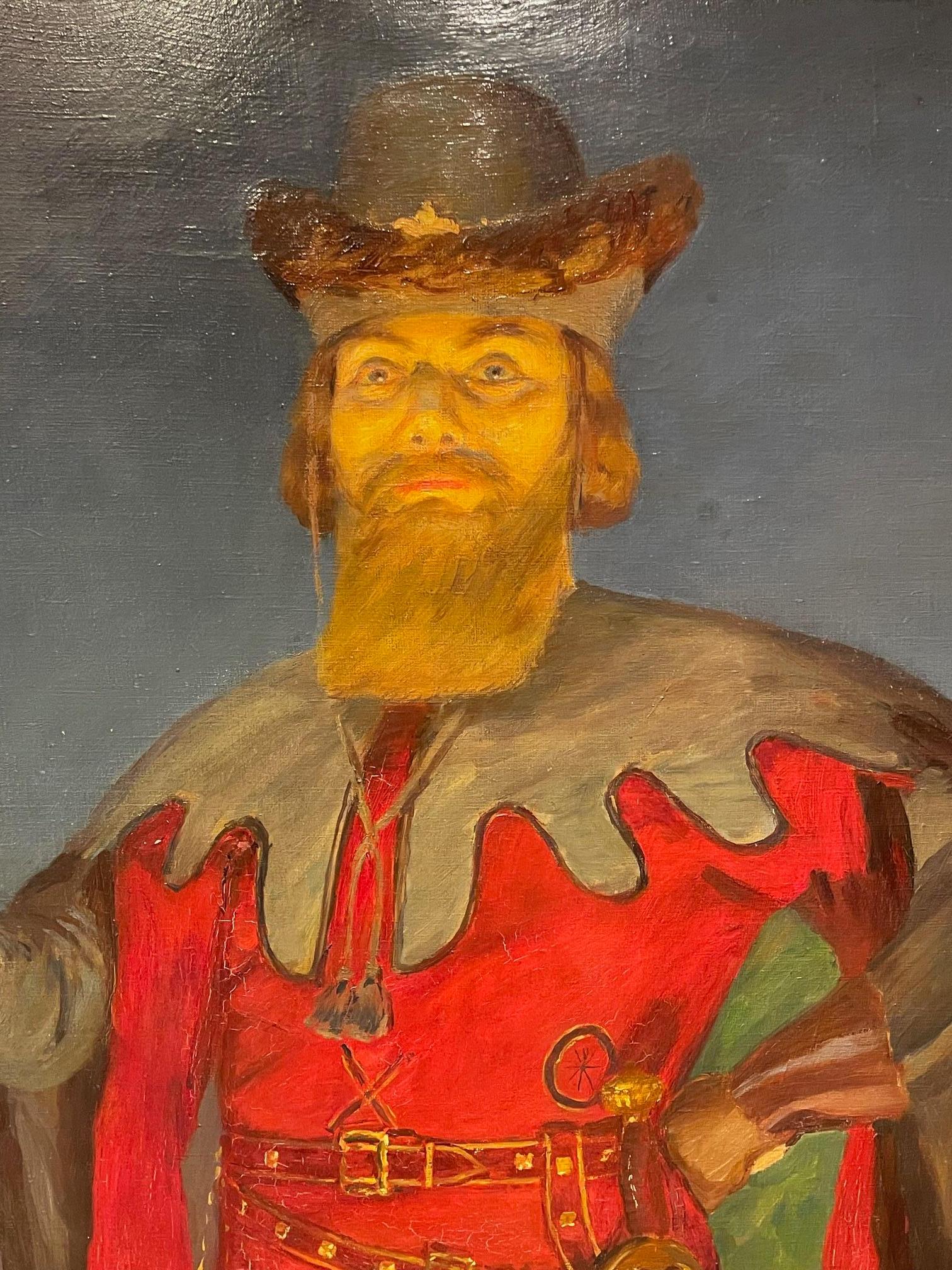 Sehr großes Gemälde, das einen Schauspieler porträtiert? AFS. ROBERTY (1877-1963), um 1940 (Mitte des 20. Jahrhunderts) im Angebot