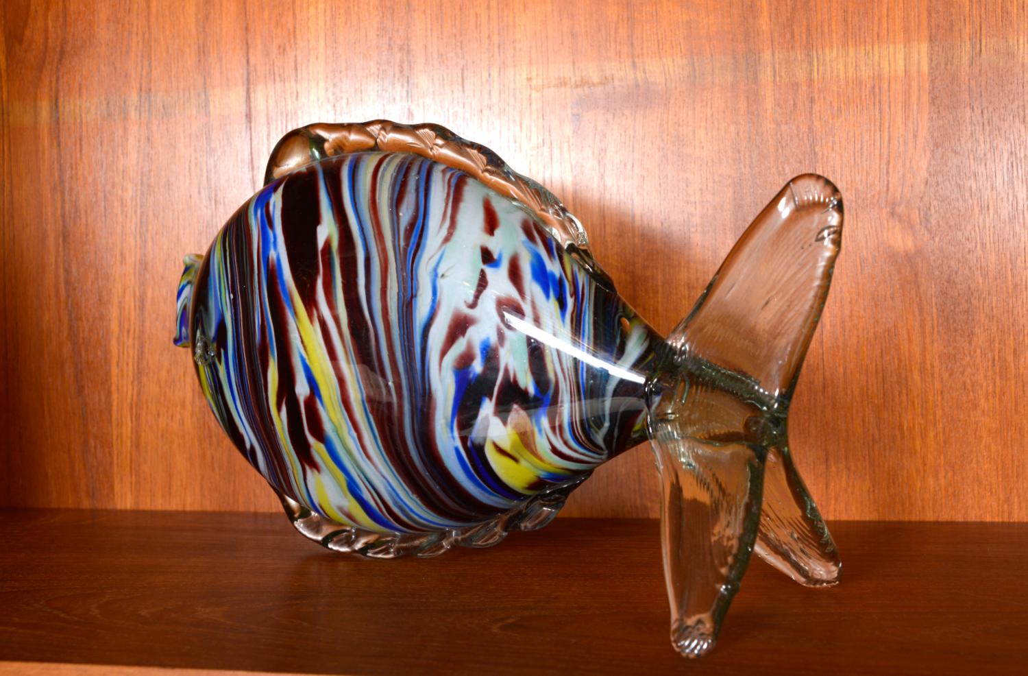 Sehr großes Paar Midcentury Murano Glas Fisch Skulpturen Italien 1950er 1960er Venedig im Angebot 3