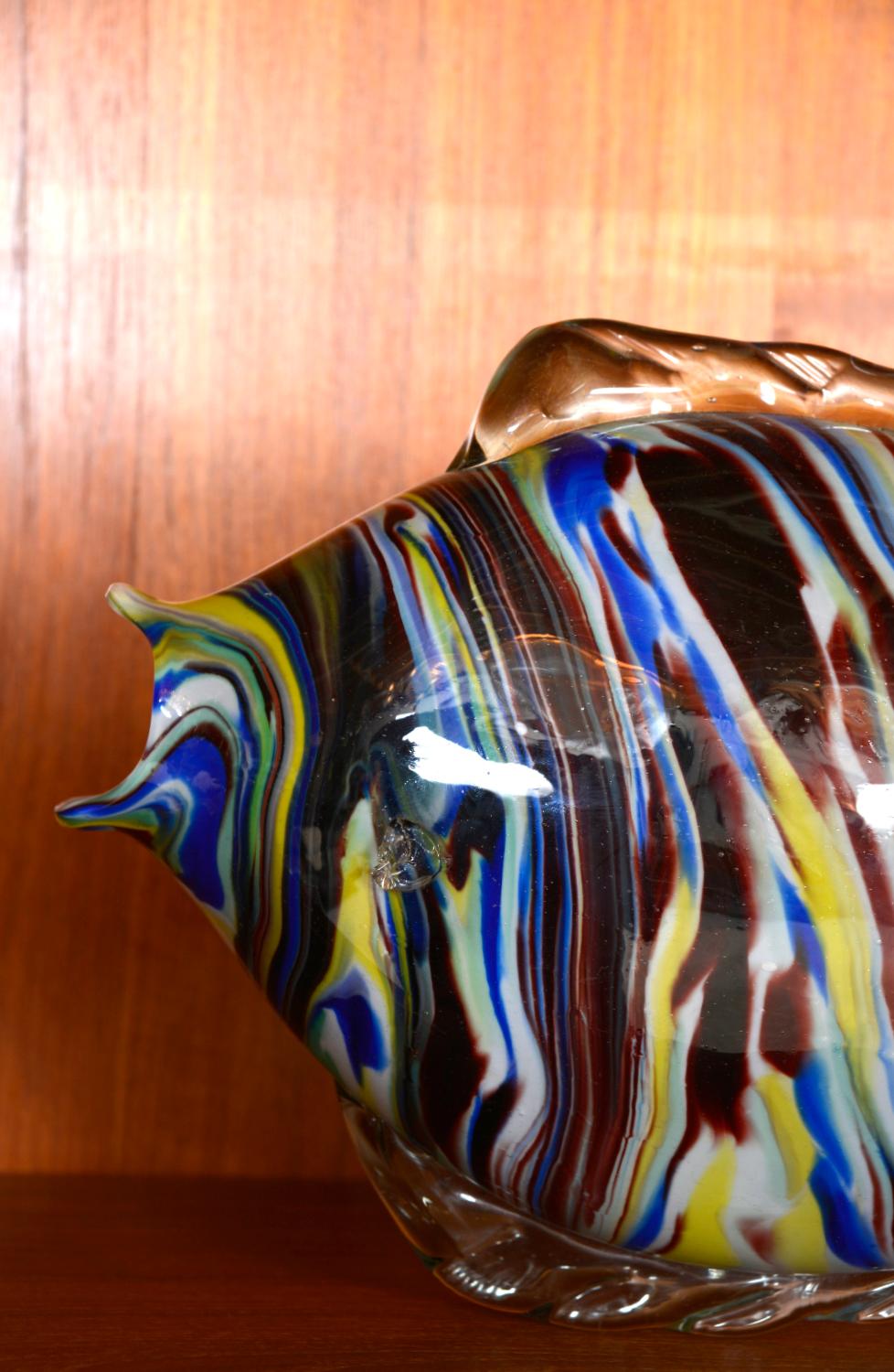 Sehr großes Paar Midcentury Murano Glas Fisch Skulpturen Italien 1950er 1960er Venedig im Angebot 5