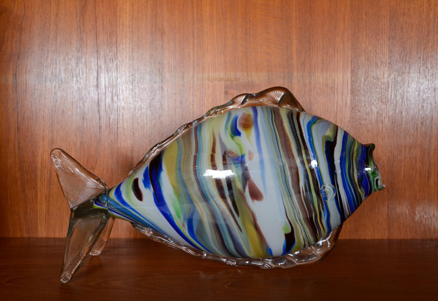 Sehr großes Paar Midcentury Murano Glas Fisch Skulpturen Italien 1950er 1960er Venedig im Angebot 7