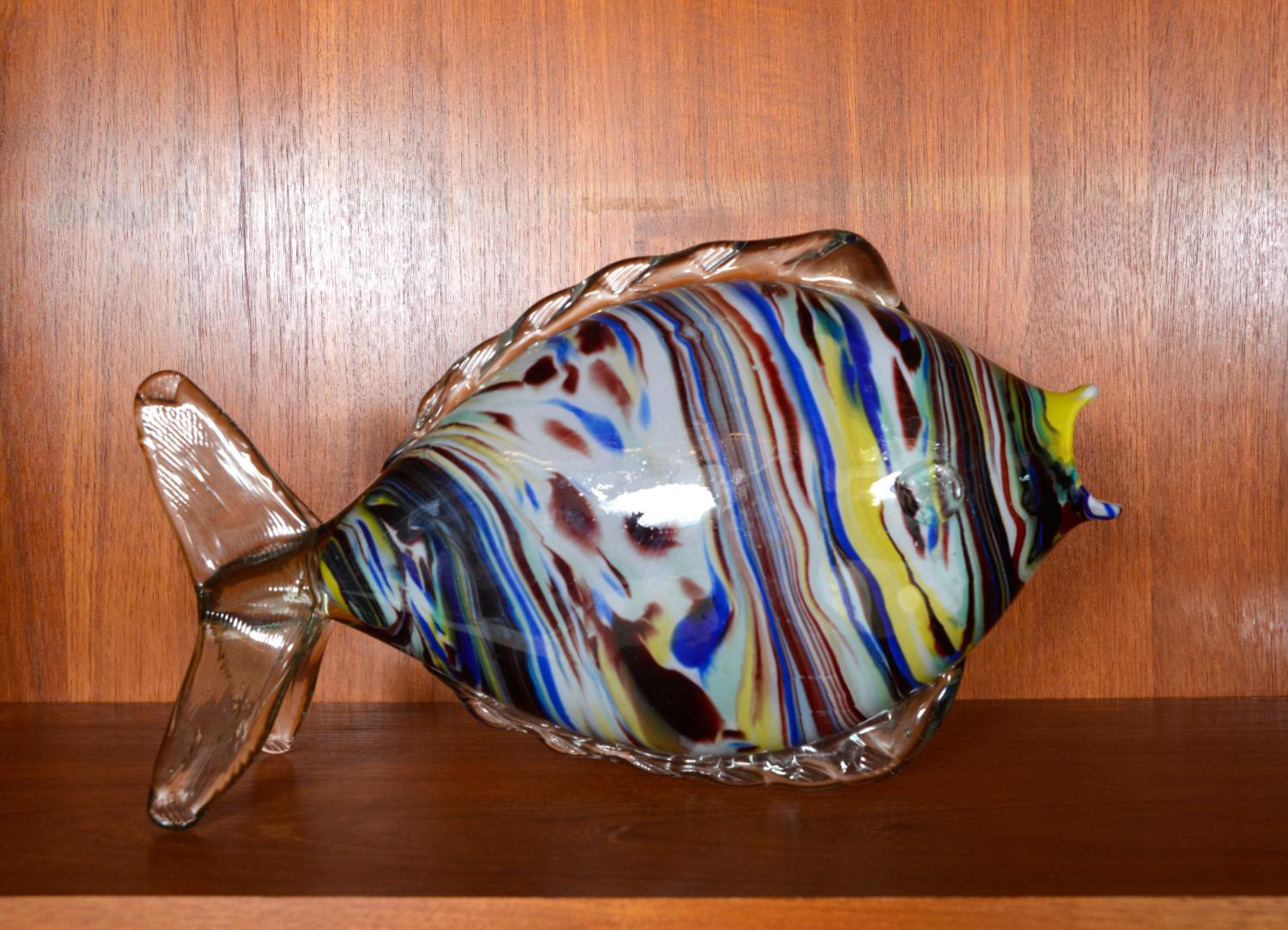 Sehr großes Paar Midcentury Murano Glas Fisch Skulpturen Italien 1950er 1960er Venedig im Angebot 1
