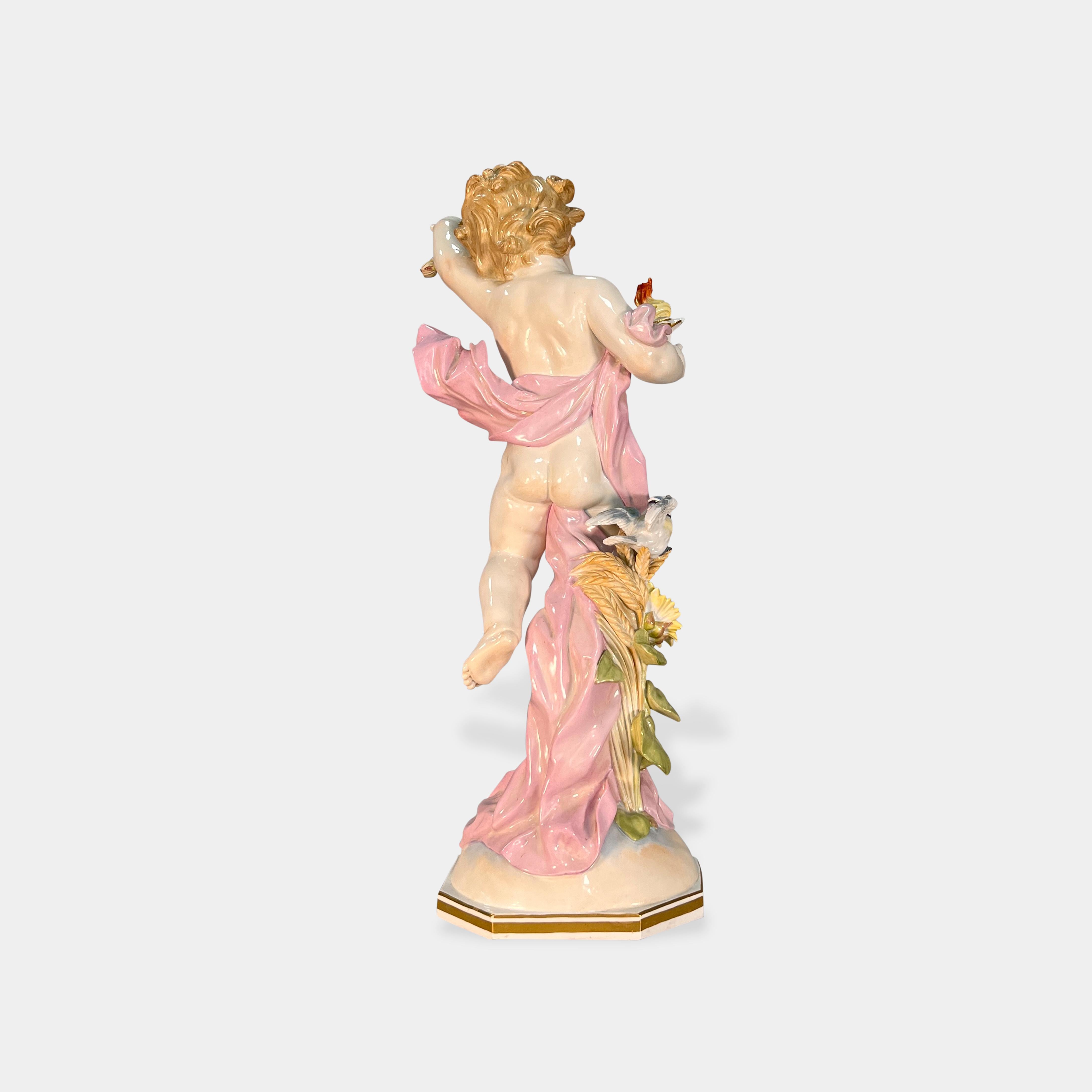 Porcelain Very Large Pair of 19th Century Meissen Day and Night Figures For Sale