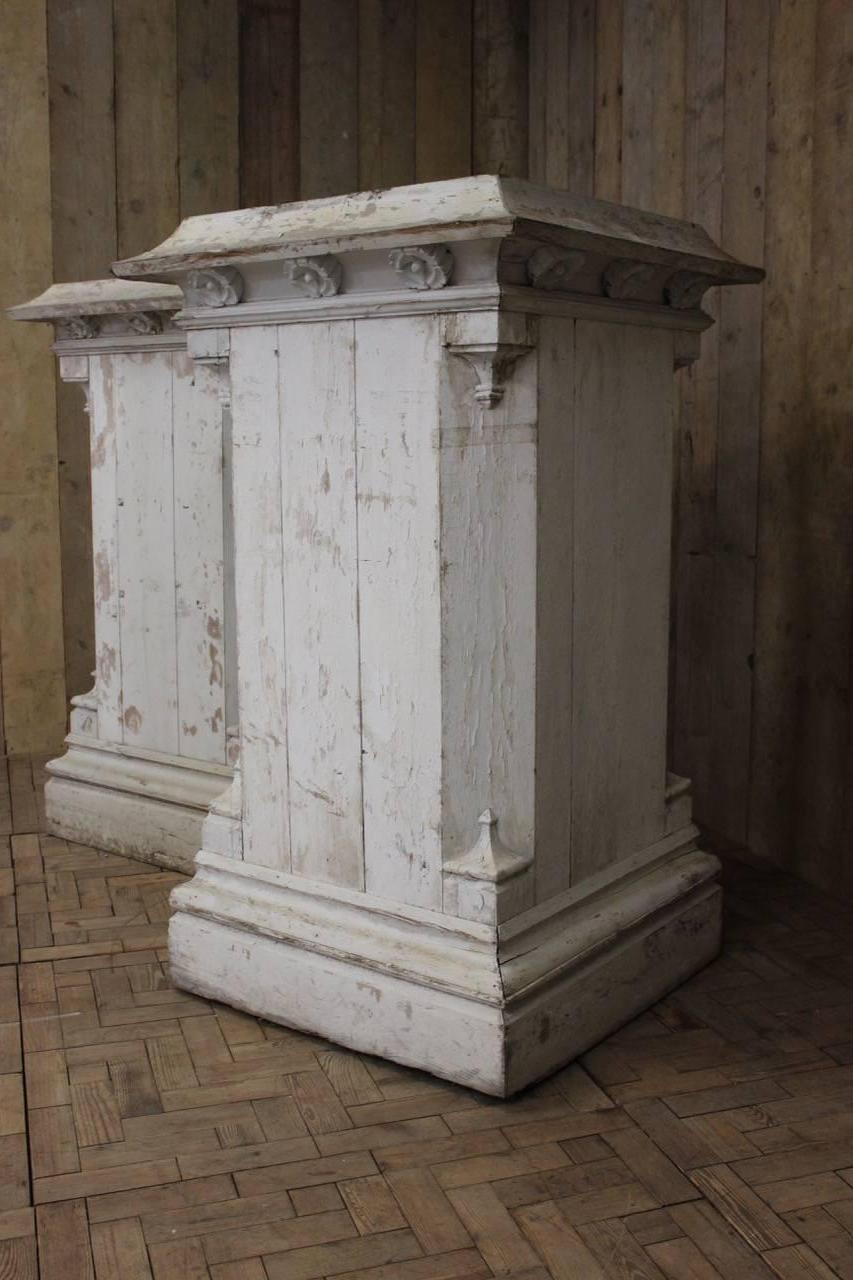 Very Large Pair of 19th Century English Country House Painted Wooden Plinths For Sale 4