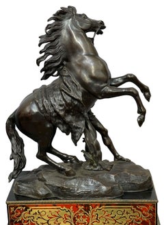 Very large pair of French Bronze Marly Horse, 1890. 137cm high
