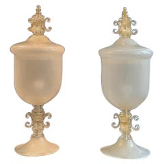 Very Large Pair of Lamps Murano Glass with Loads of 24-Karat Gold, Pauly & Co.